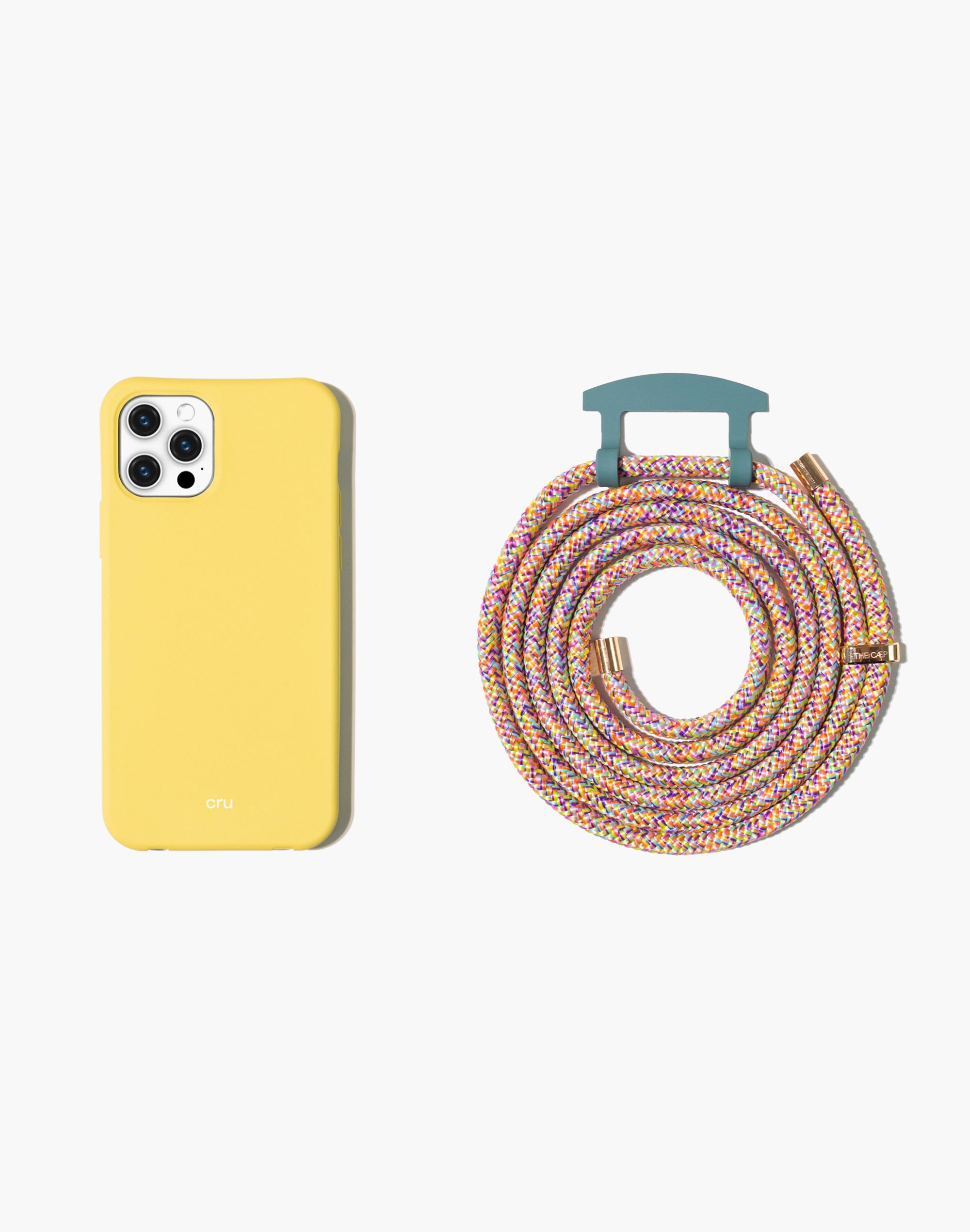 the caep crossbody phone case in milos and rainbow
