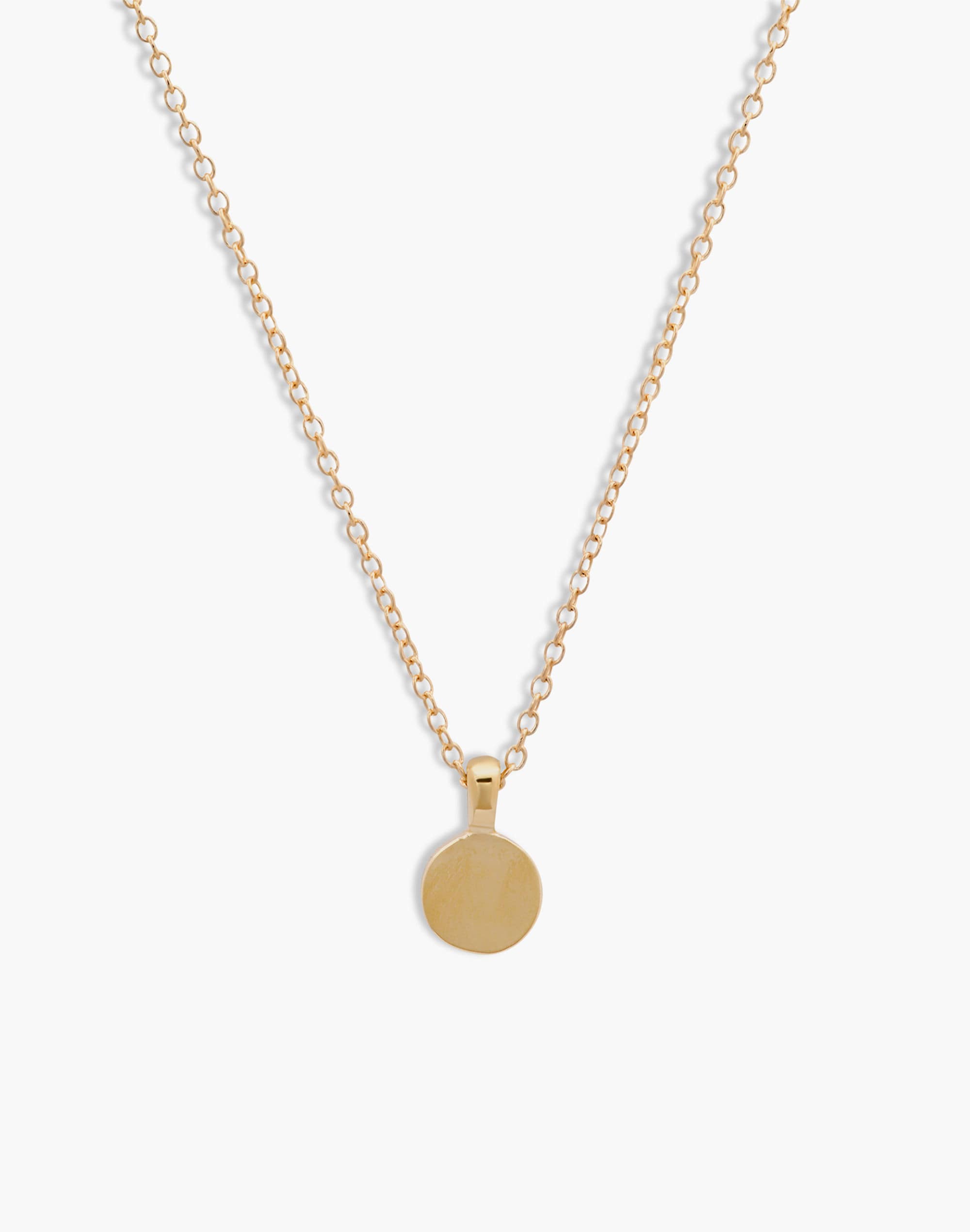 Kinn™ 14k Gold Round Initial Disc Necklace (16" Chain)