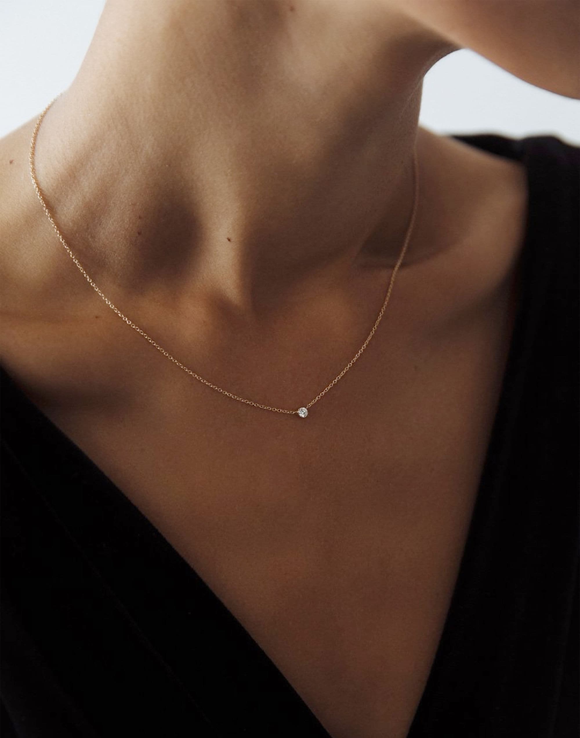 Kinn Studio™ Solitaire Round Diamond Necklace