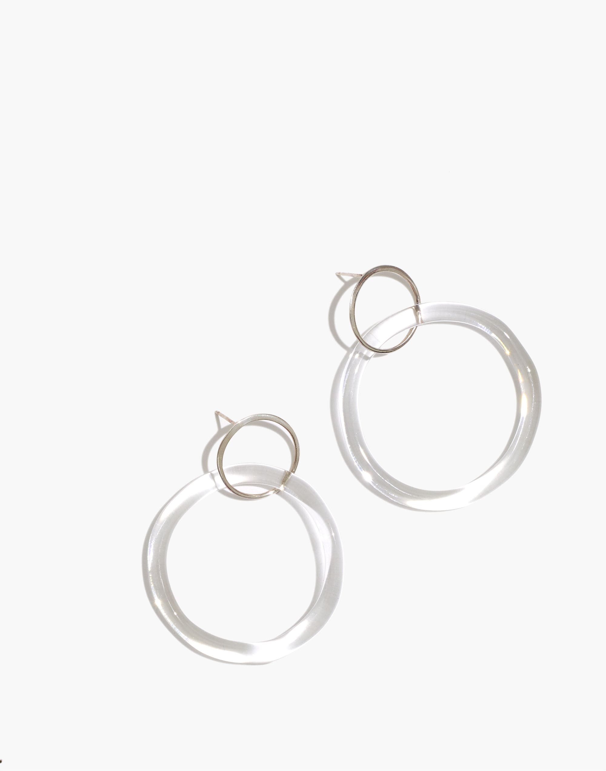 Jane D'Arensbourg Circle Clear Glass Hoop Earrings