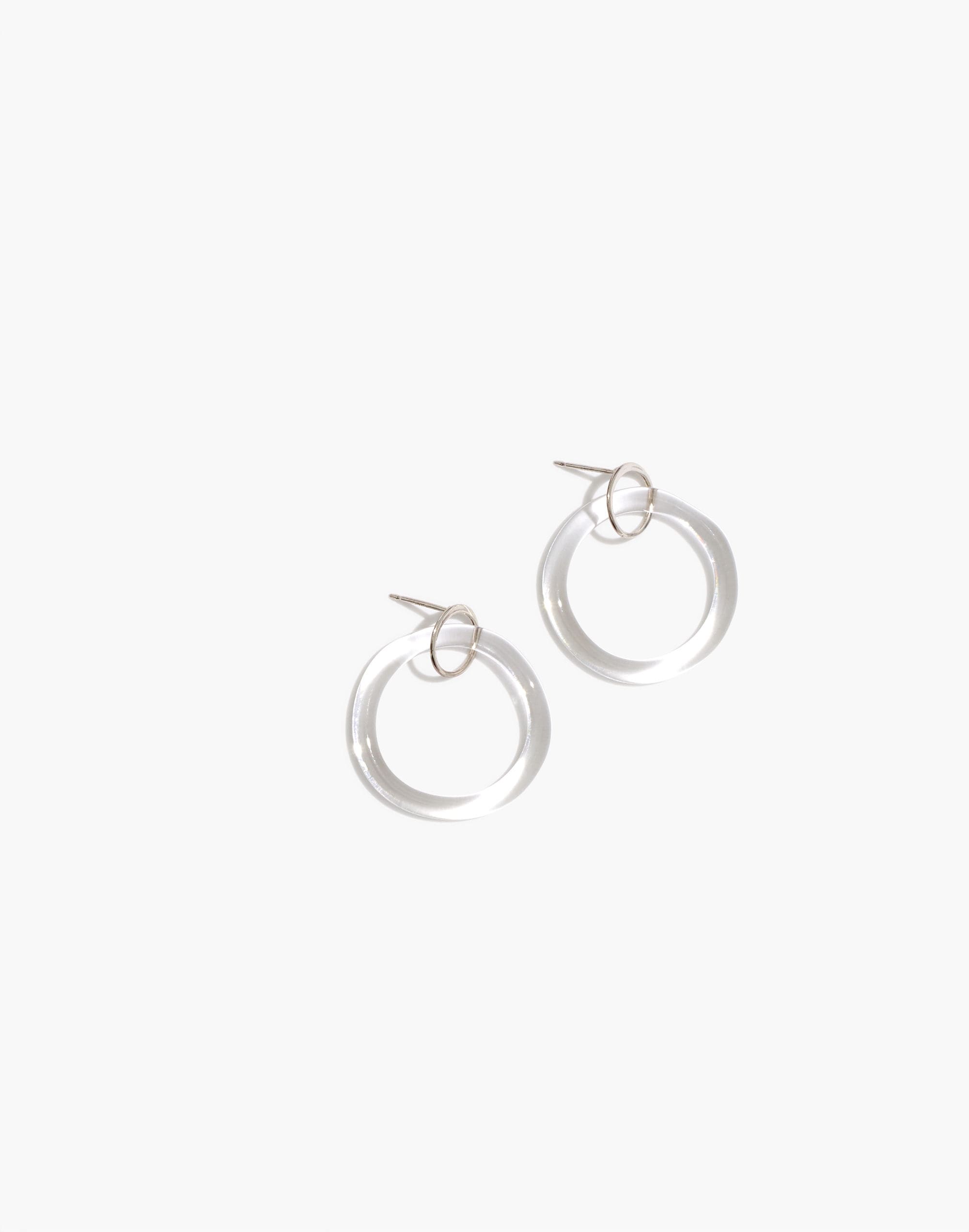 Jane D'Arensbourg Small Circle Clear Glass Hoop Earrings