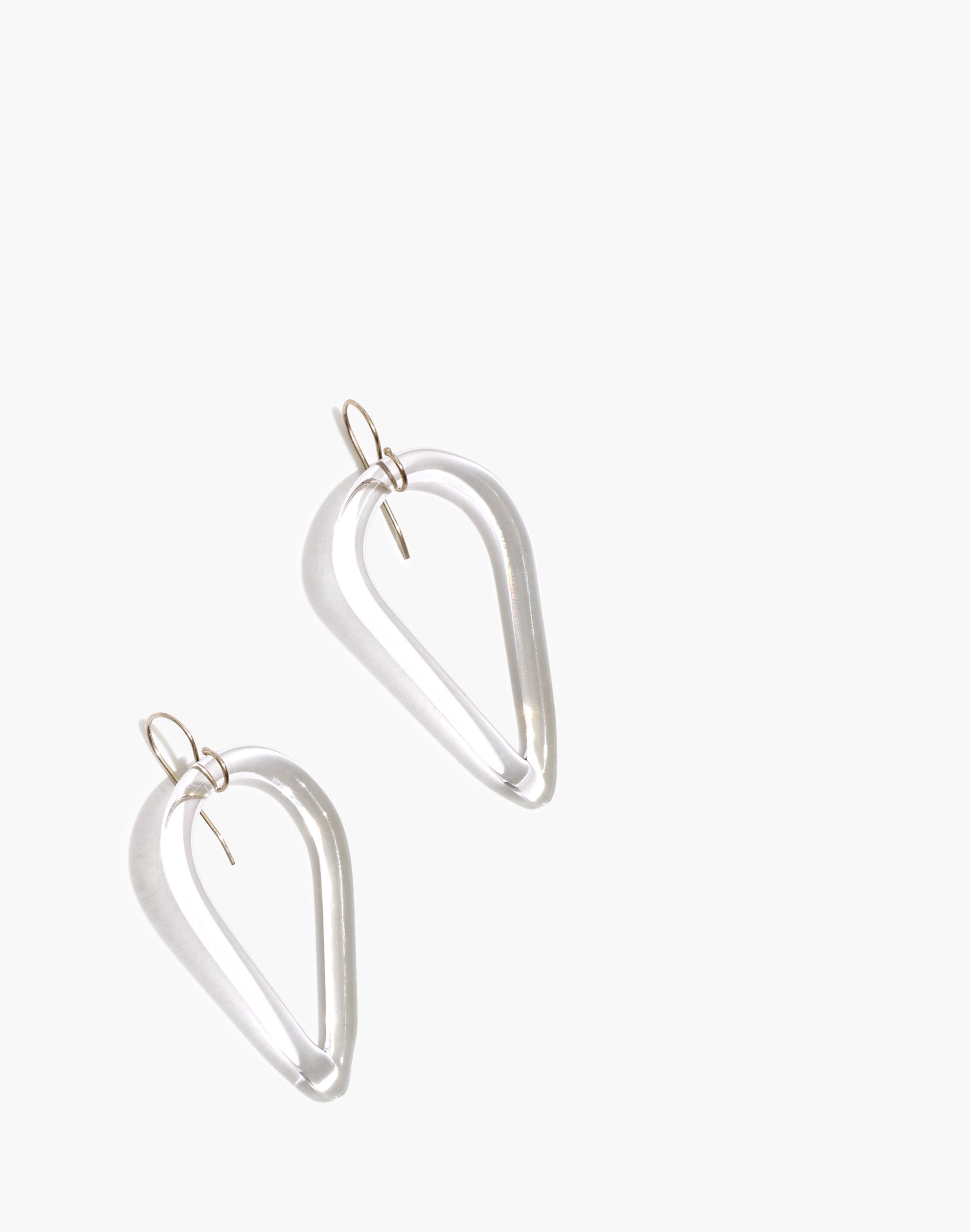 Jane D'Arensbourg Teardrop Clear Glass Earrings