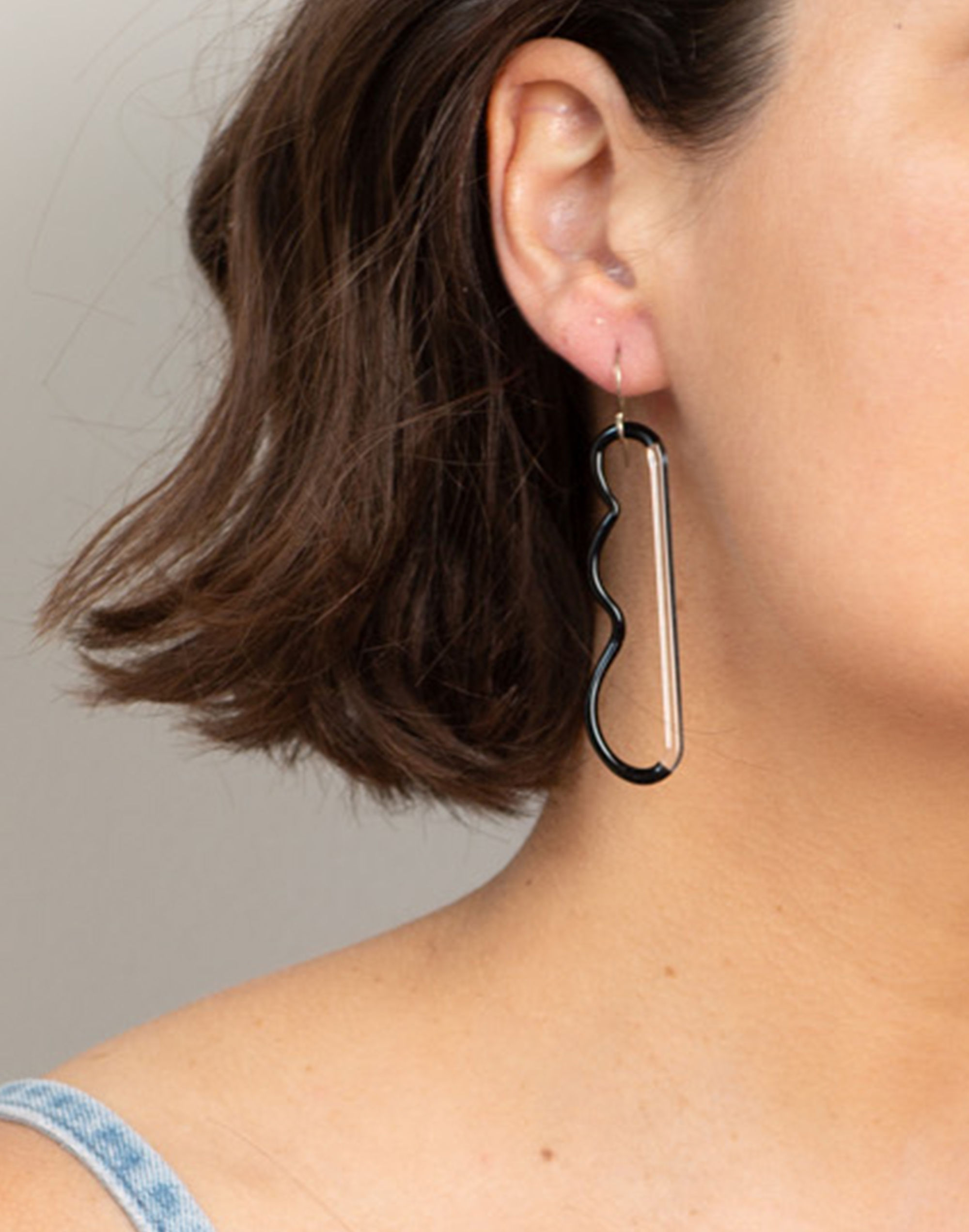 Jane D'Arensbourg Wave and Clear Glass Earrings