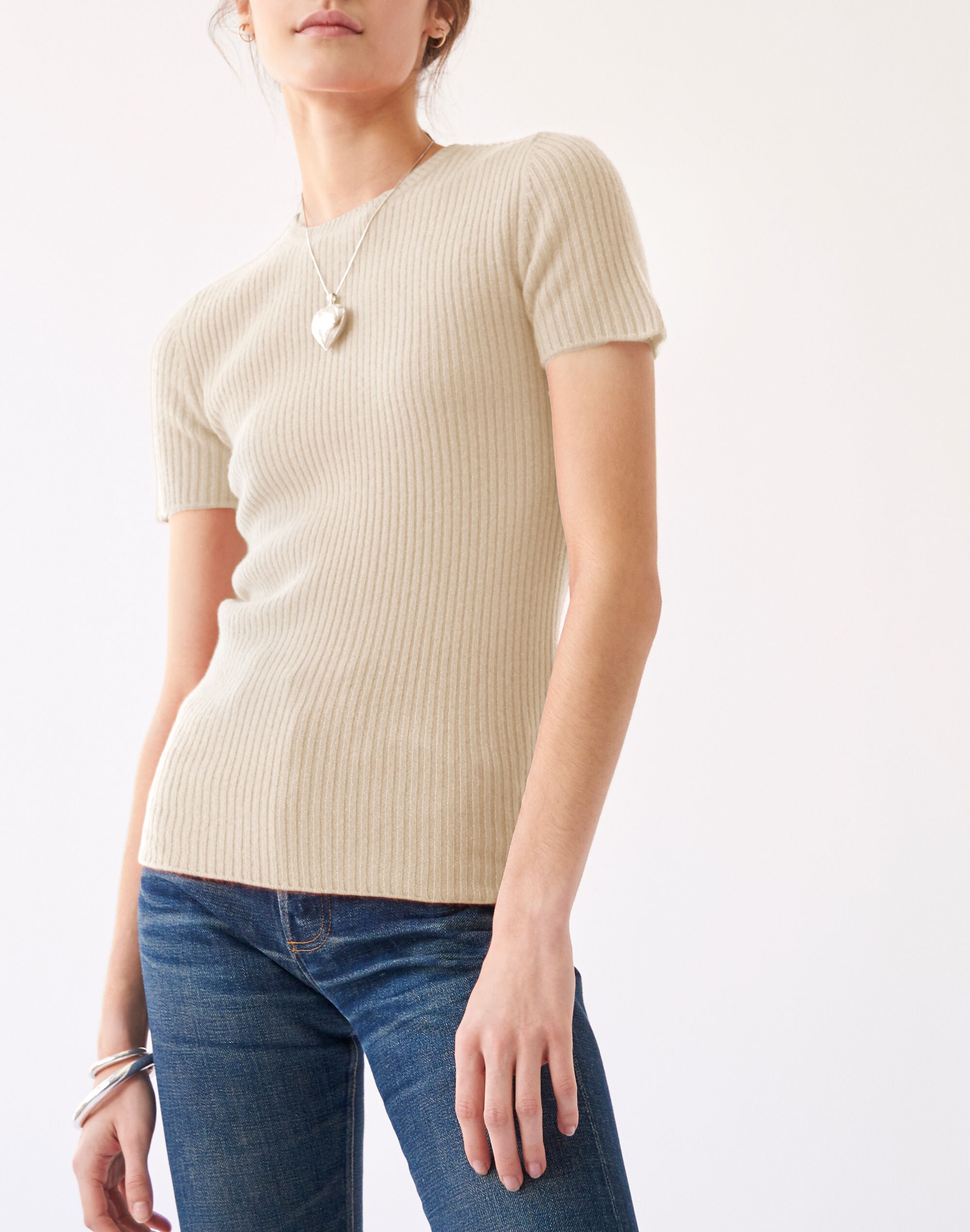 DEMY BY DEMYLEE&trade; Cashmere Naima Rib Sweater Top in oatmeal image 1