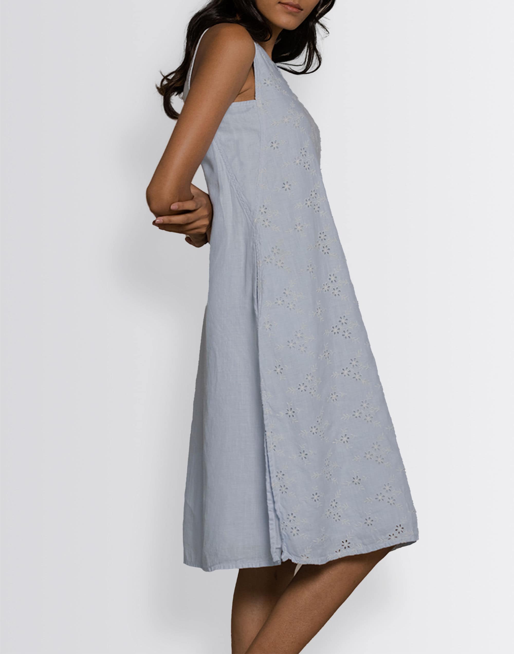 reistor hemp eyelet stolen sunsets midi dress