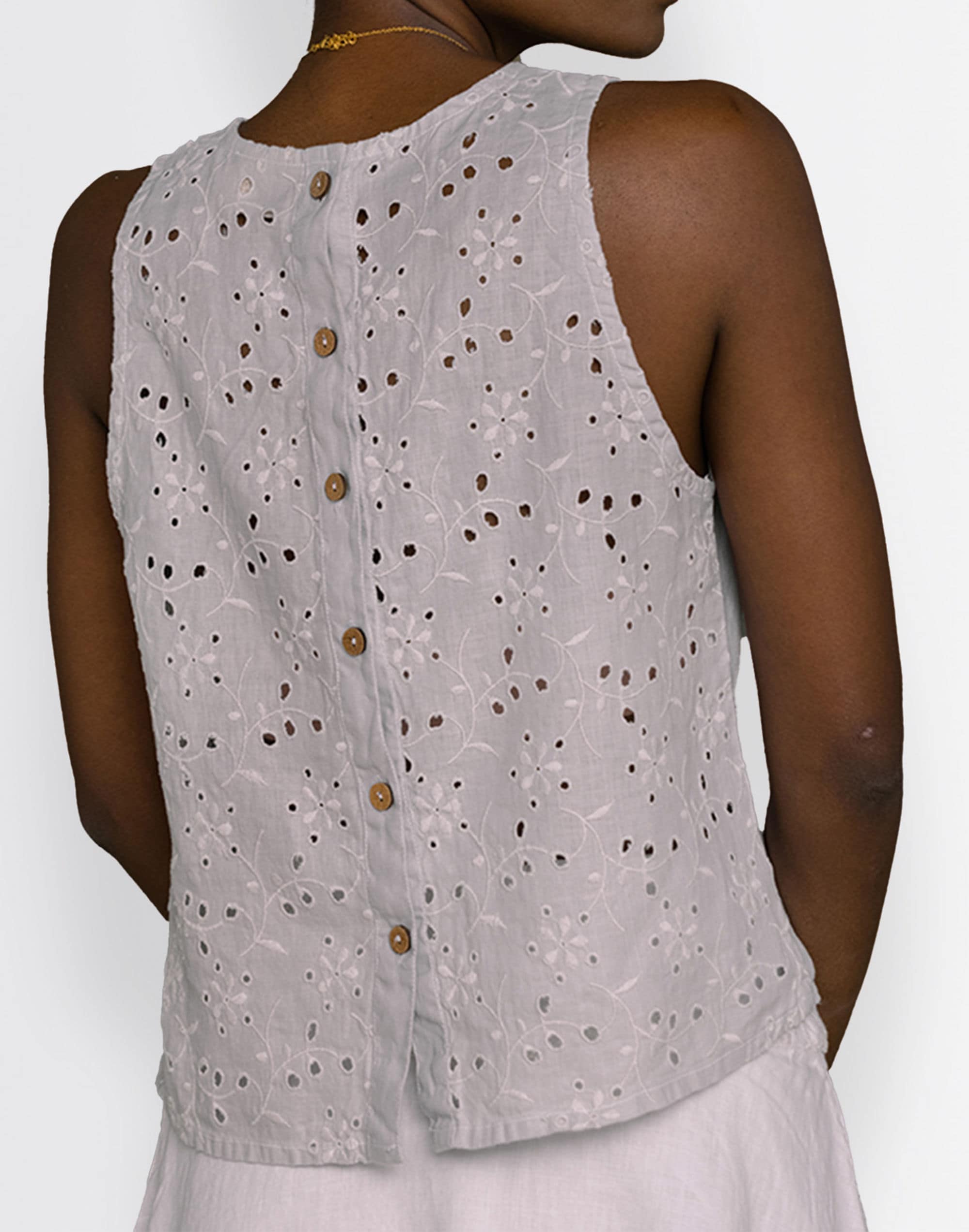 Reistor Hemp Eyelet-Back Sunshine and Streetlights Top