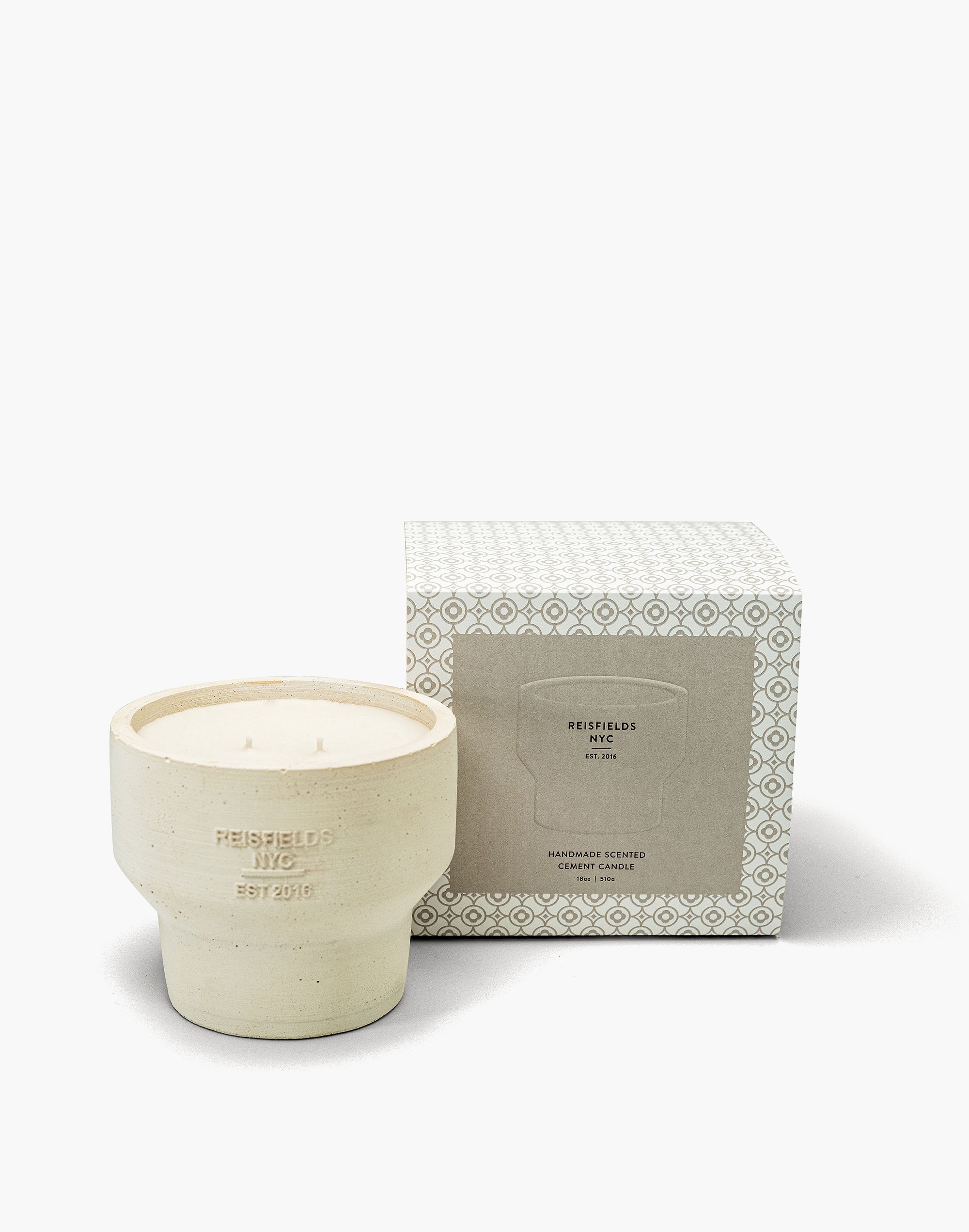 Reisfields NYC™ Cement Collection No. 2 Rose Geranium + Black Peppercorn Candle