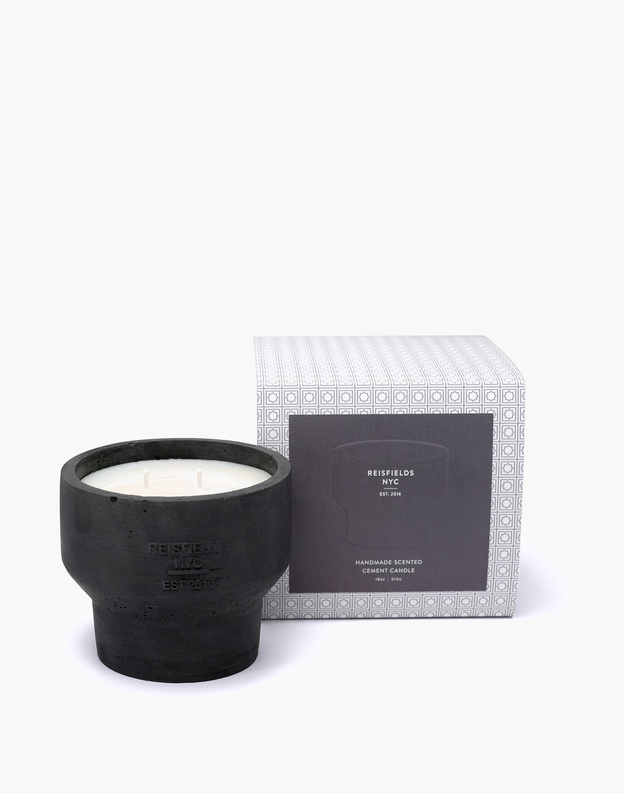 Reisfields NYC™ Cement Collection No. 6 Cedar Wood, Leather + Palo Santo Candle