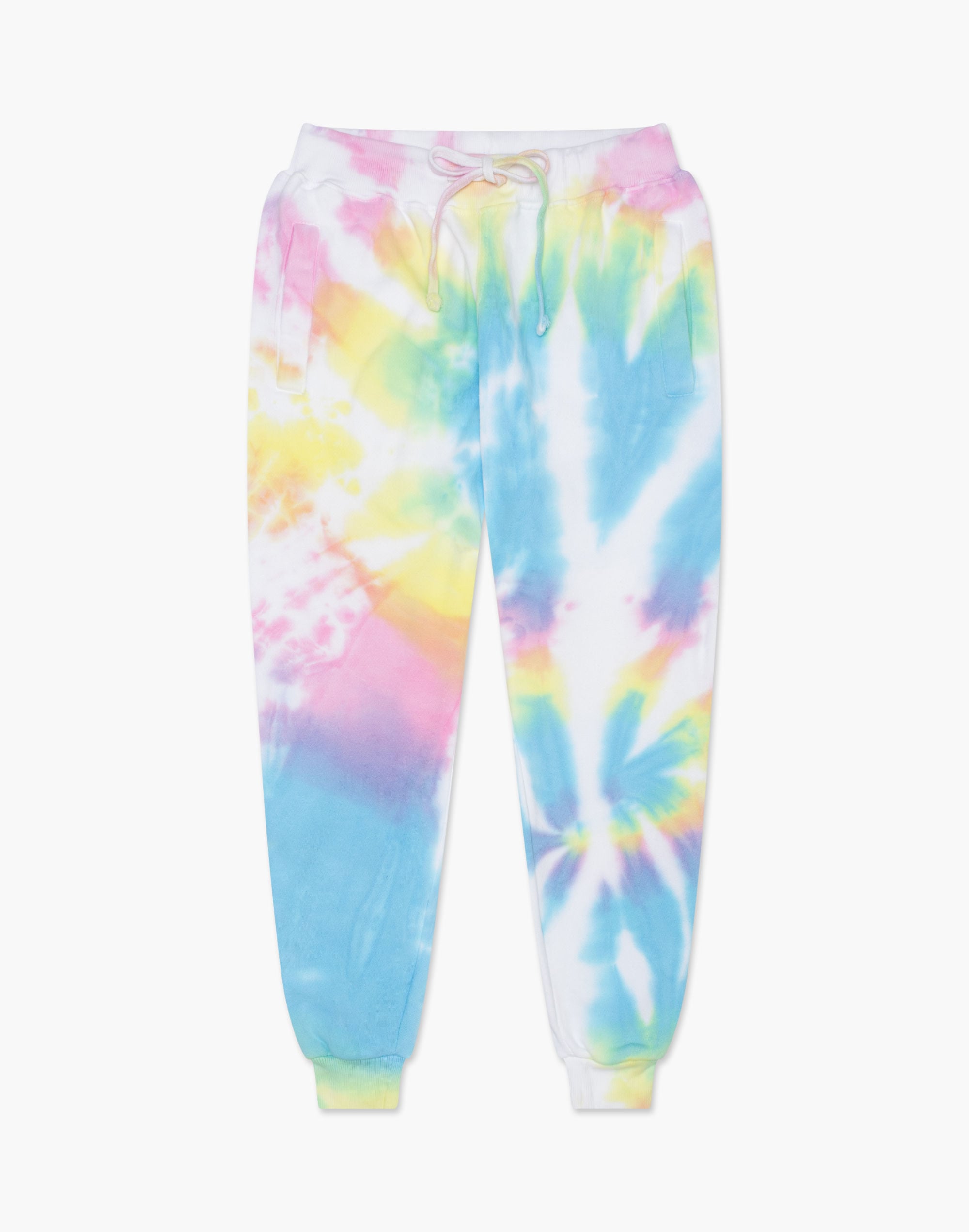 worthy threads&trade; tie dye joggers in pastel rainbow