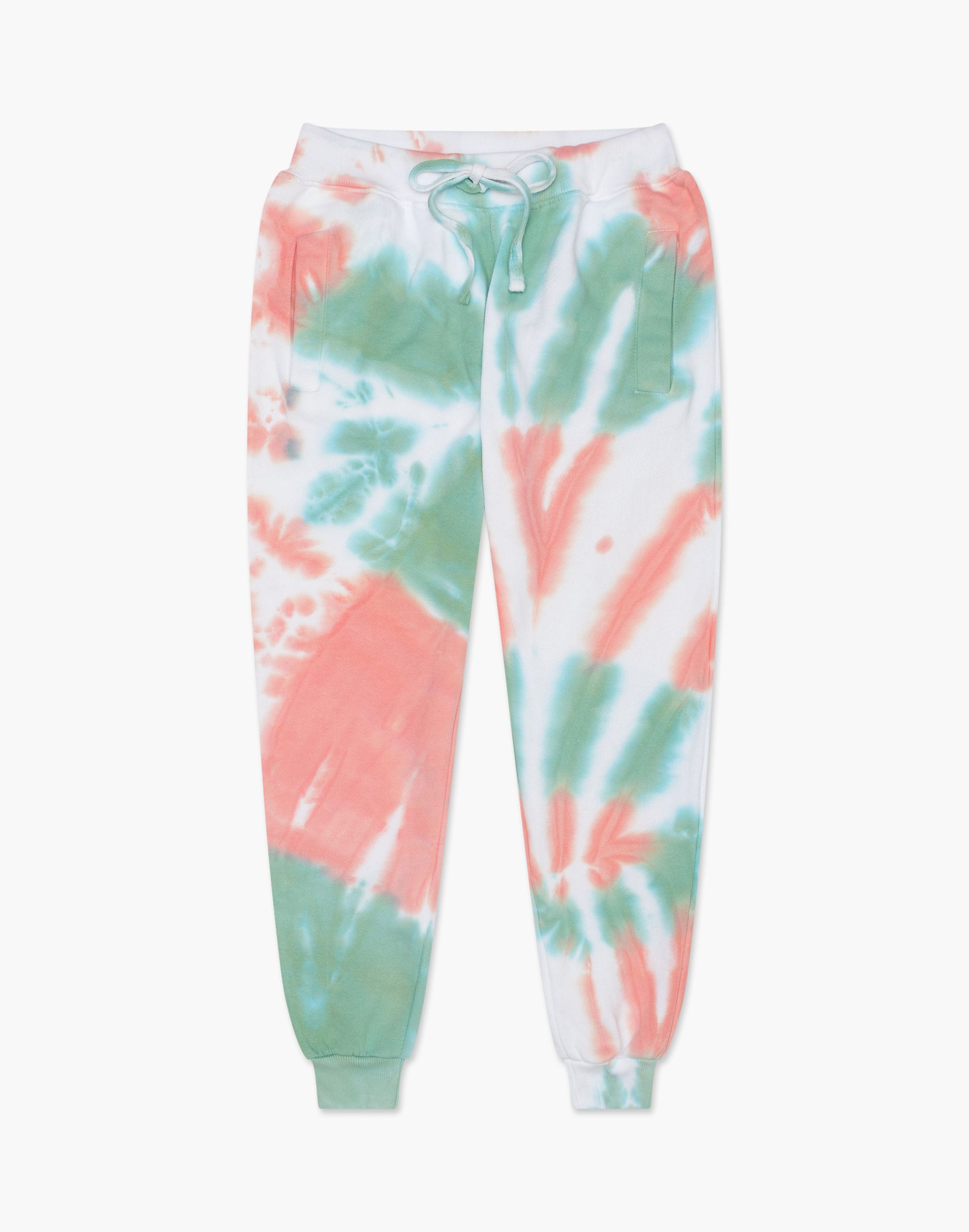 worthy threads&trade; tie dye joggers in coral trails