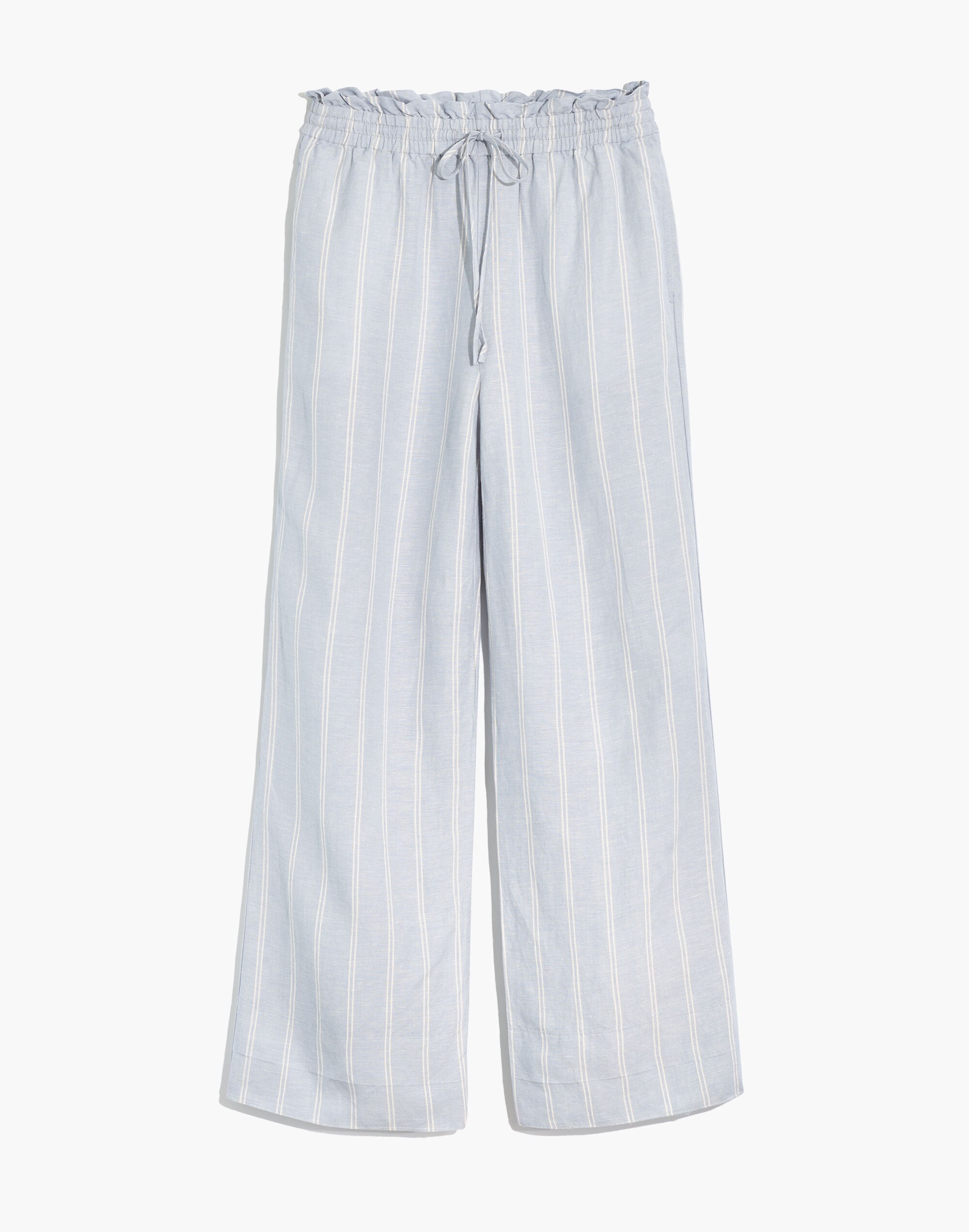 Smocked Huston Pull-On Full-Length Pants in Double Stripe
