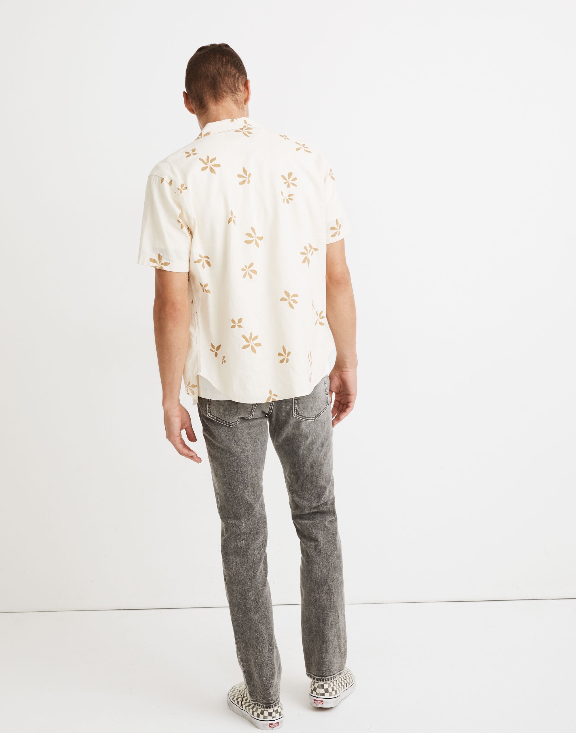 Linen-Cotton Easy Camp Shirt in Hawaiian Floral