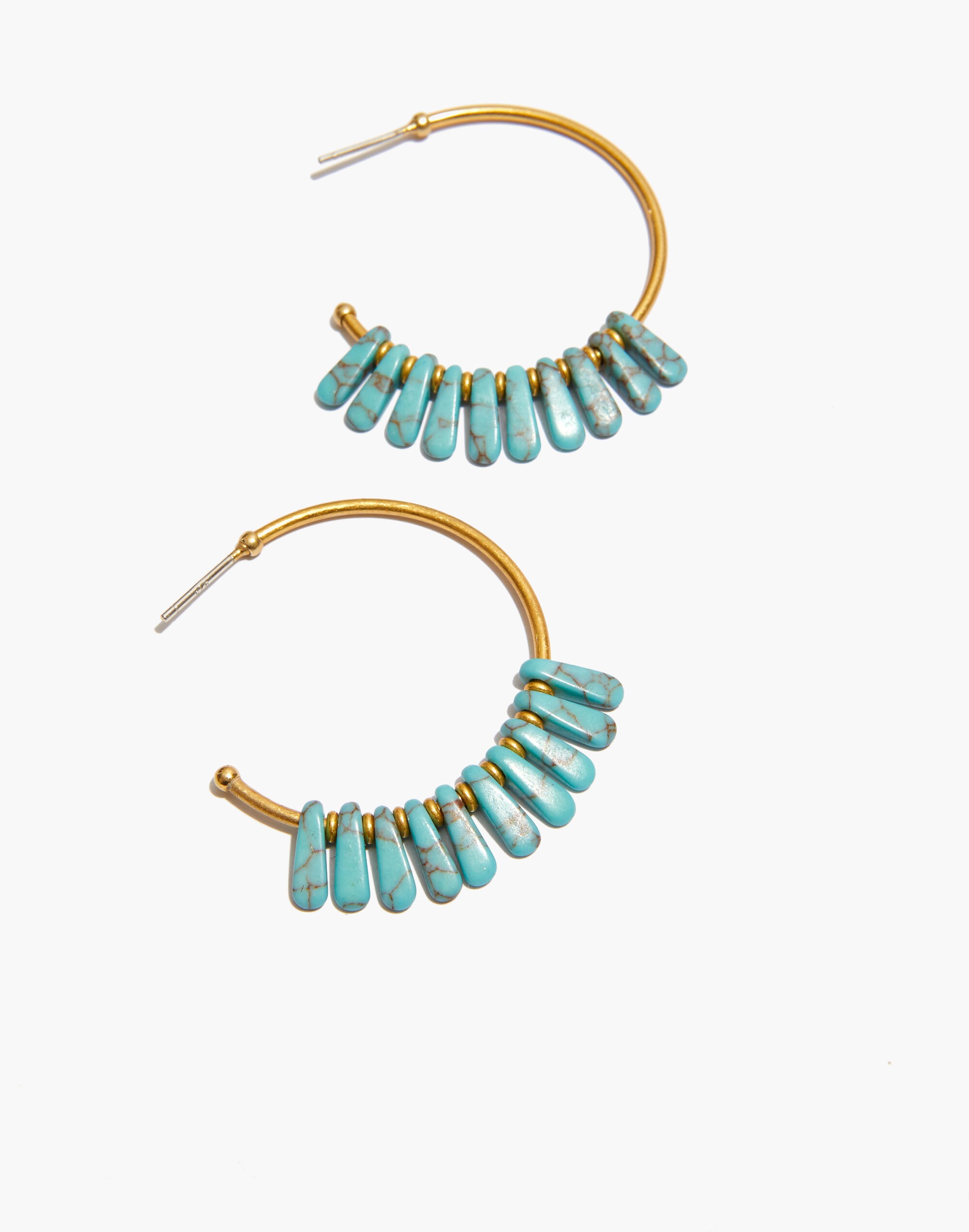 Turquoise Beaded Hoop Earrings