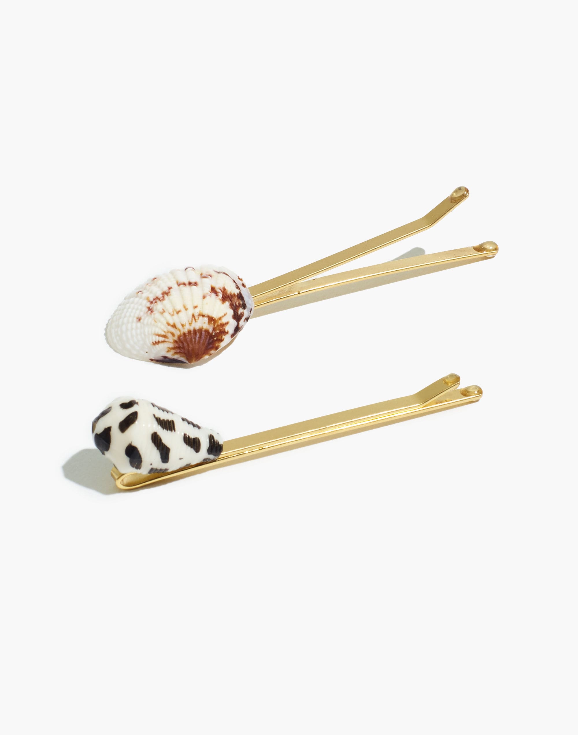 two-pack faux-shell hair pins