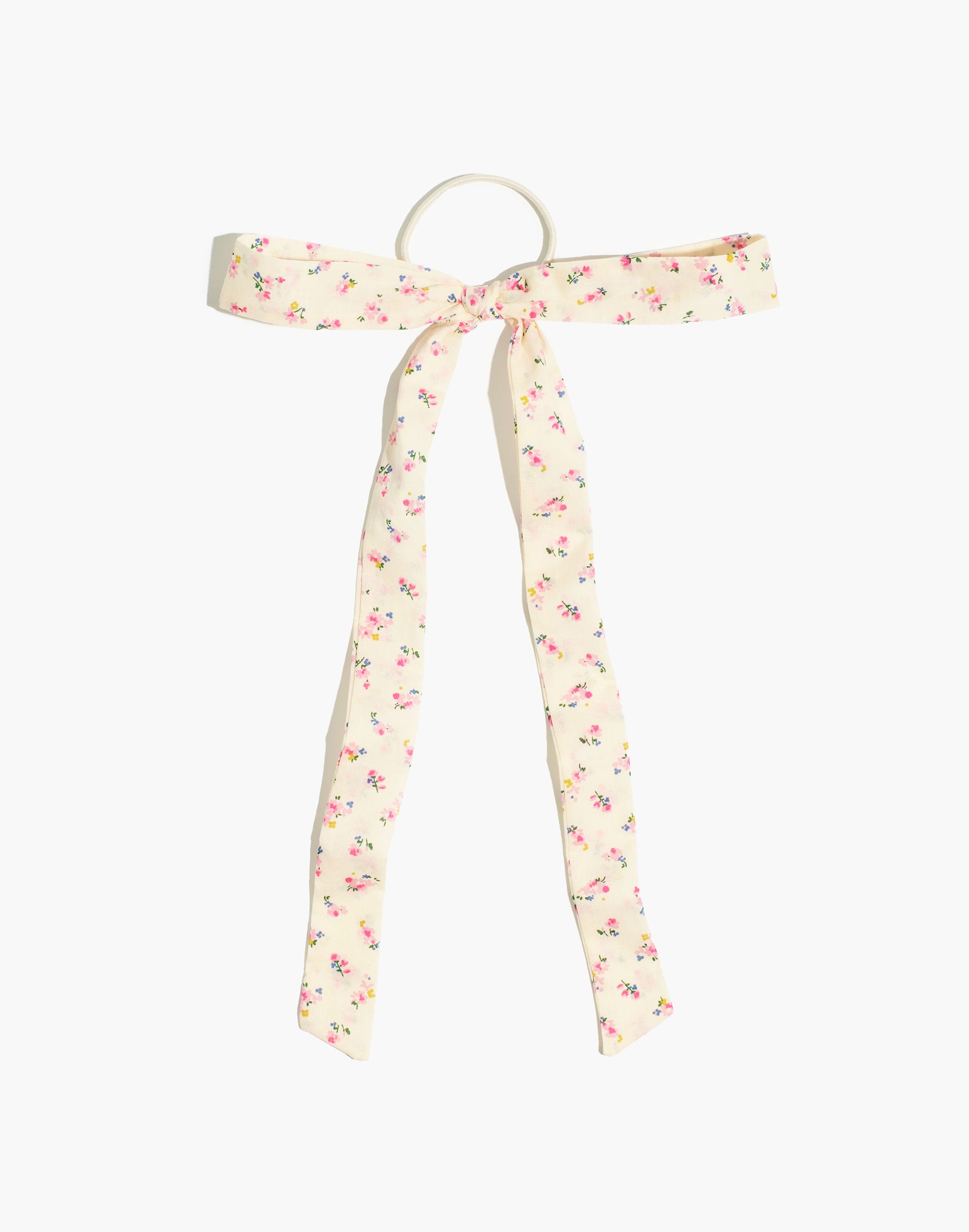 Linen Bow Hair Tie in Neon Buds