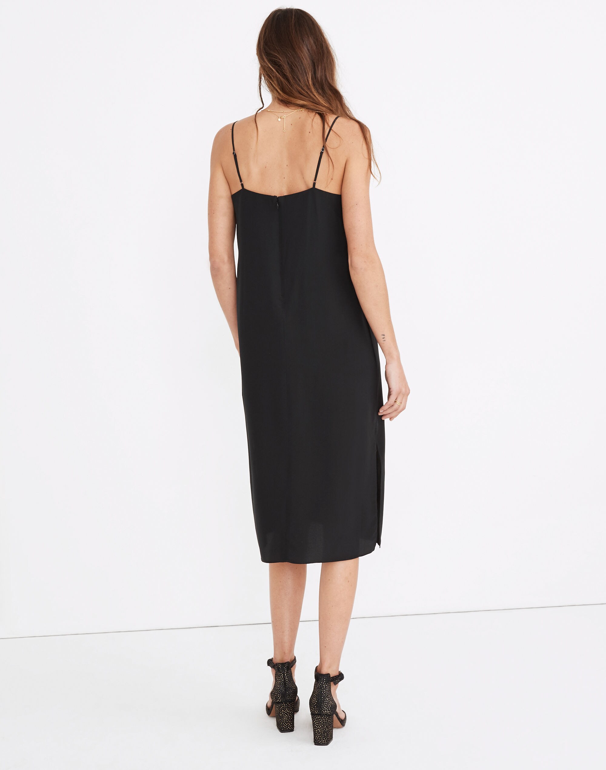 Silk Eva Side-Slit Slip Dress