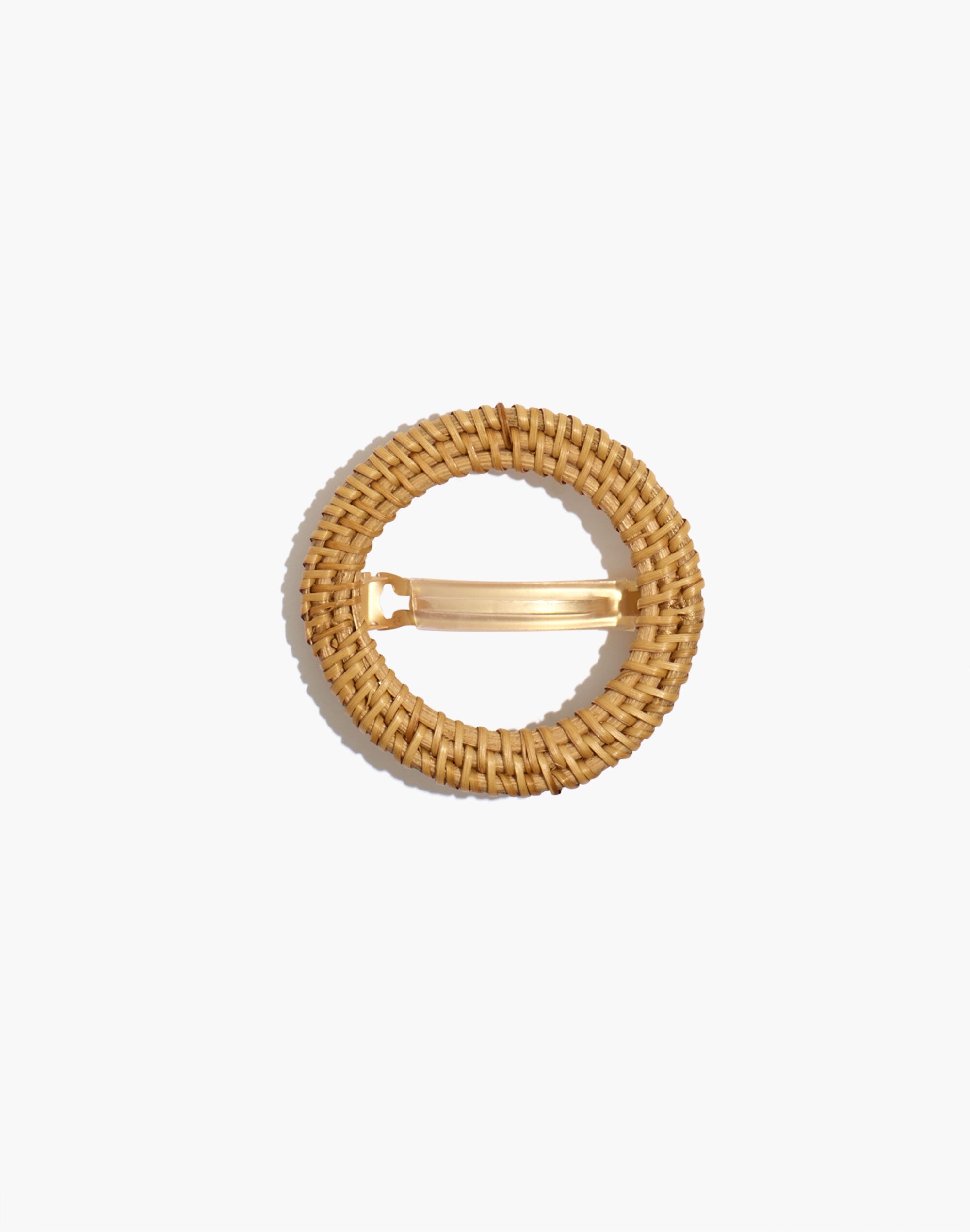 Rattan Oversized Circle Barrette