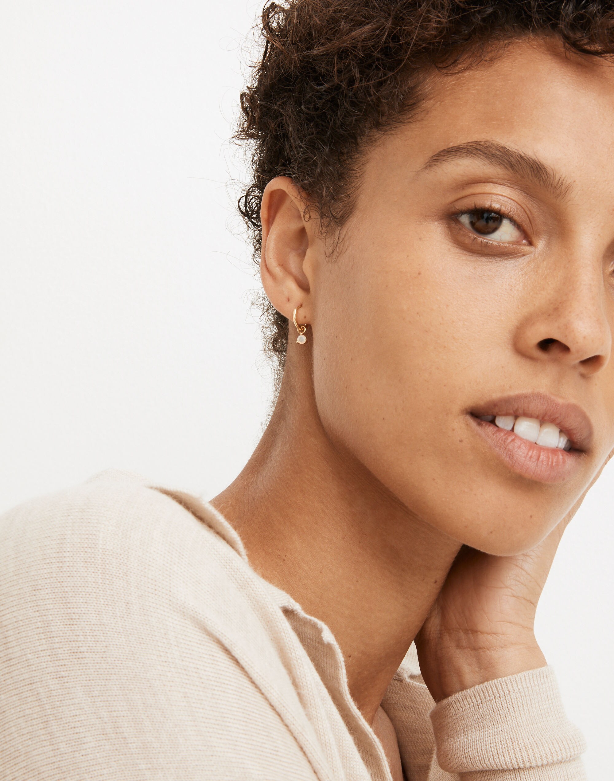 Delicate Collection Demi-Fine Opal Huggie Hoop Earrings