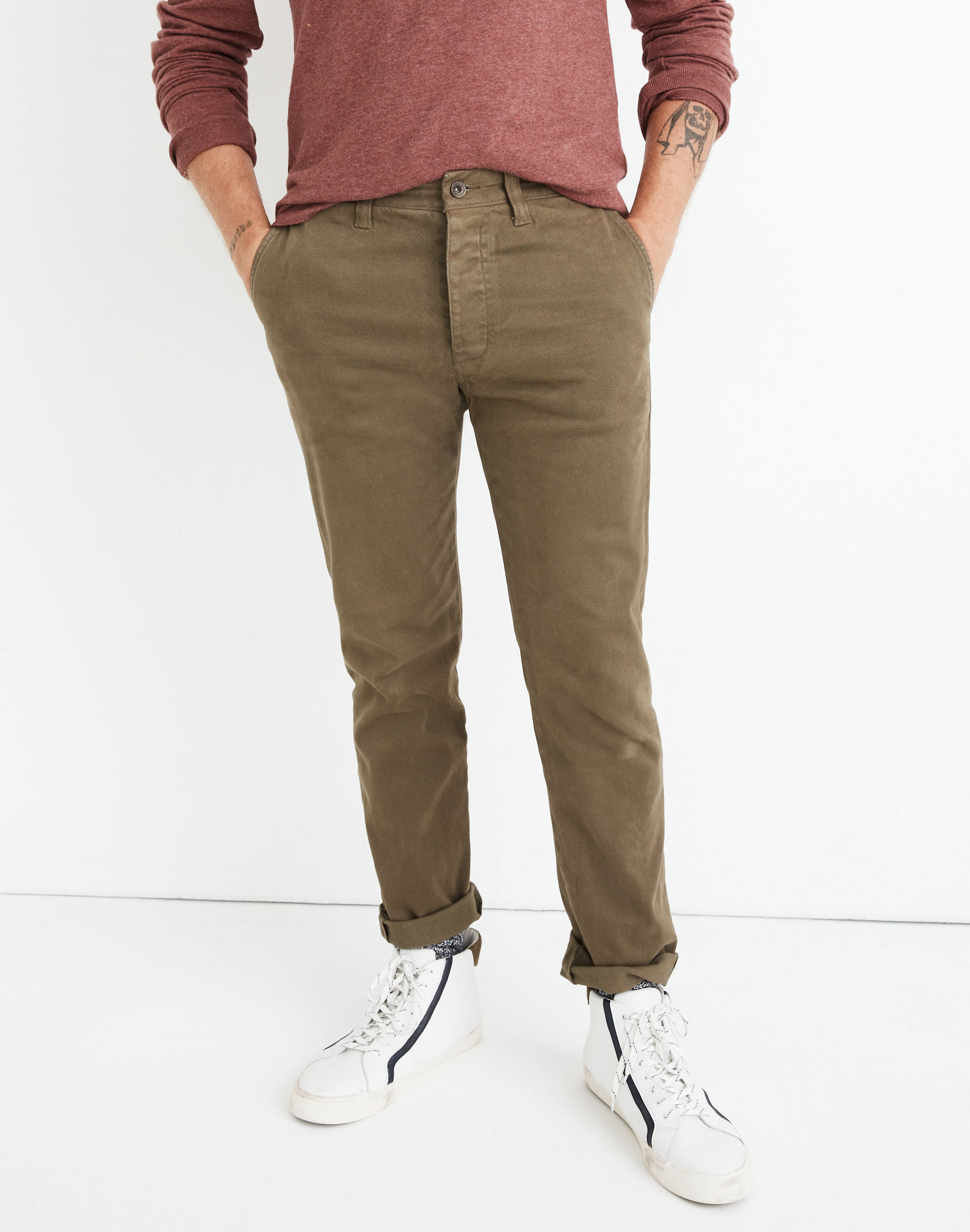 Slim Brushed Chino Pants