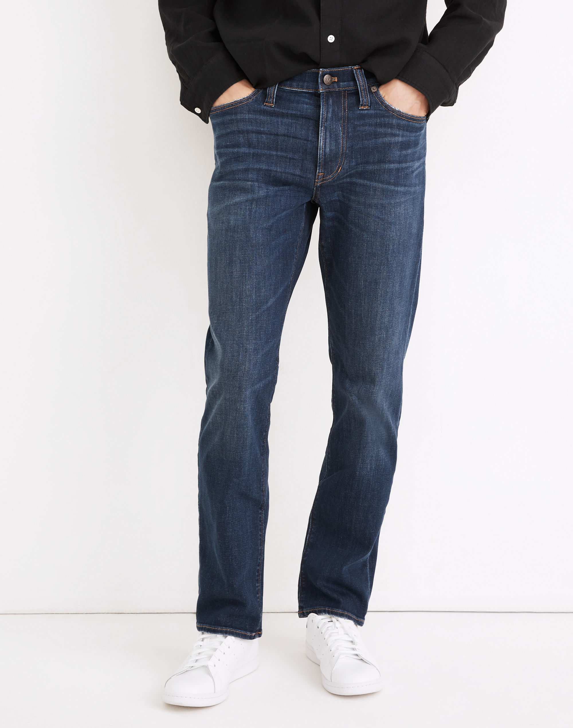 Straight Jeans in Leeward Wash: COOLMAX&reg; Denim Edition
