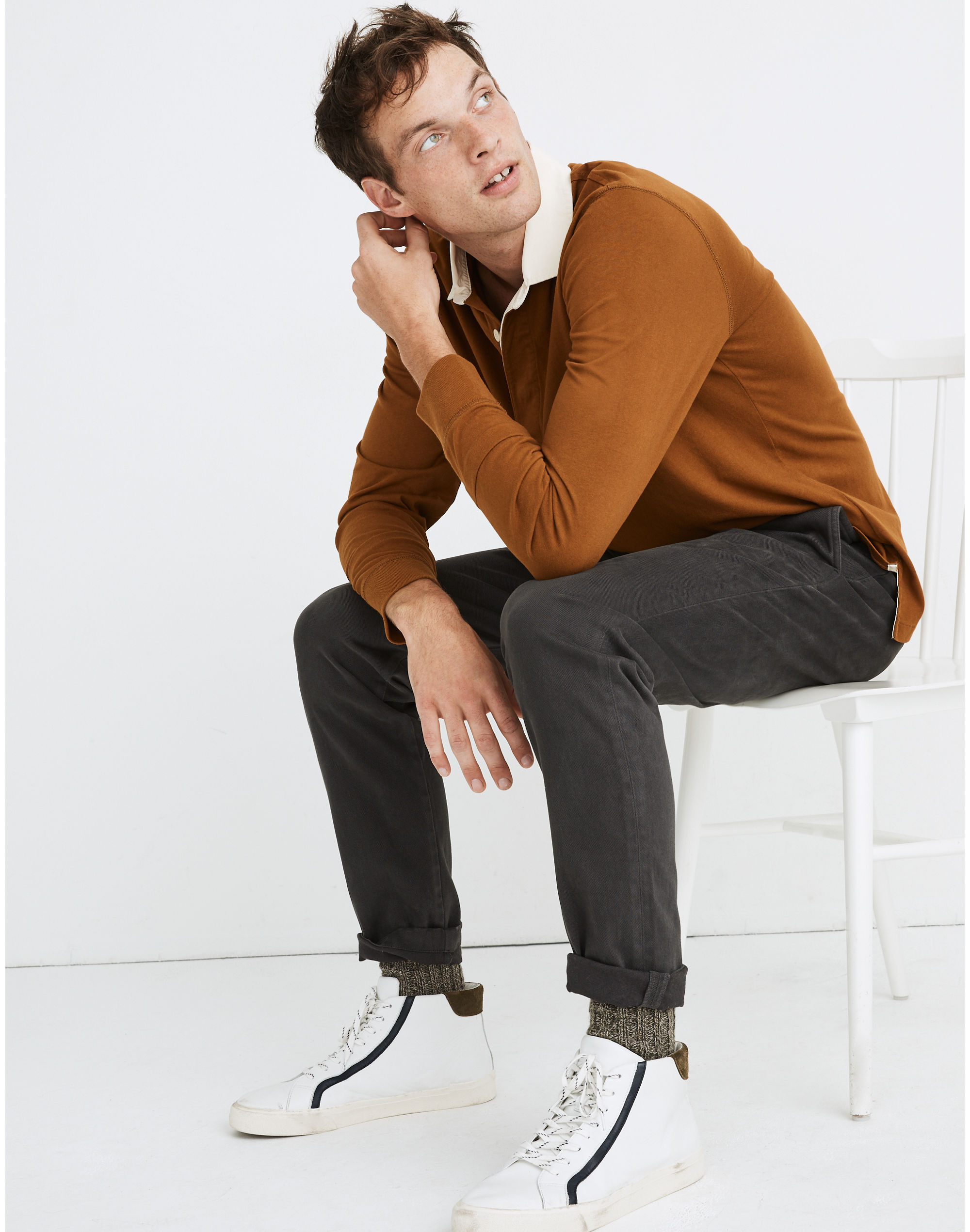 Athletic Slim Brushed Chino Pants