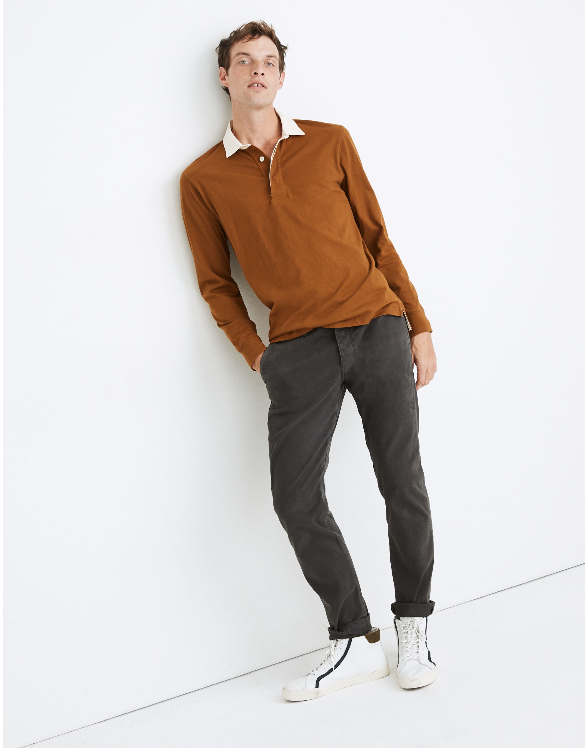 Athletic Slim Brushed Chino Pants