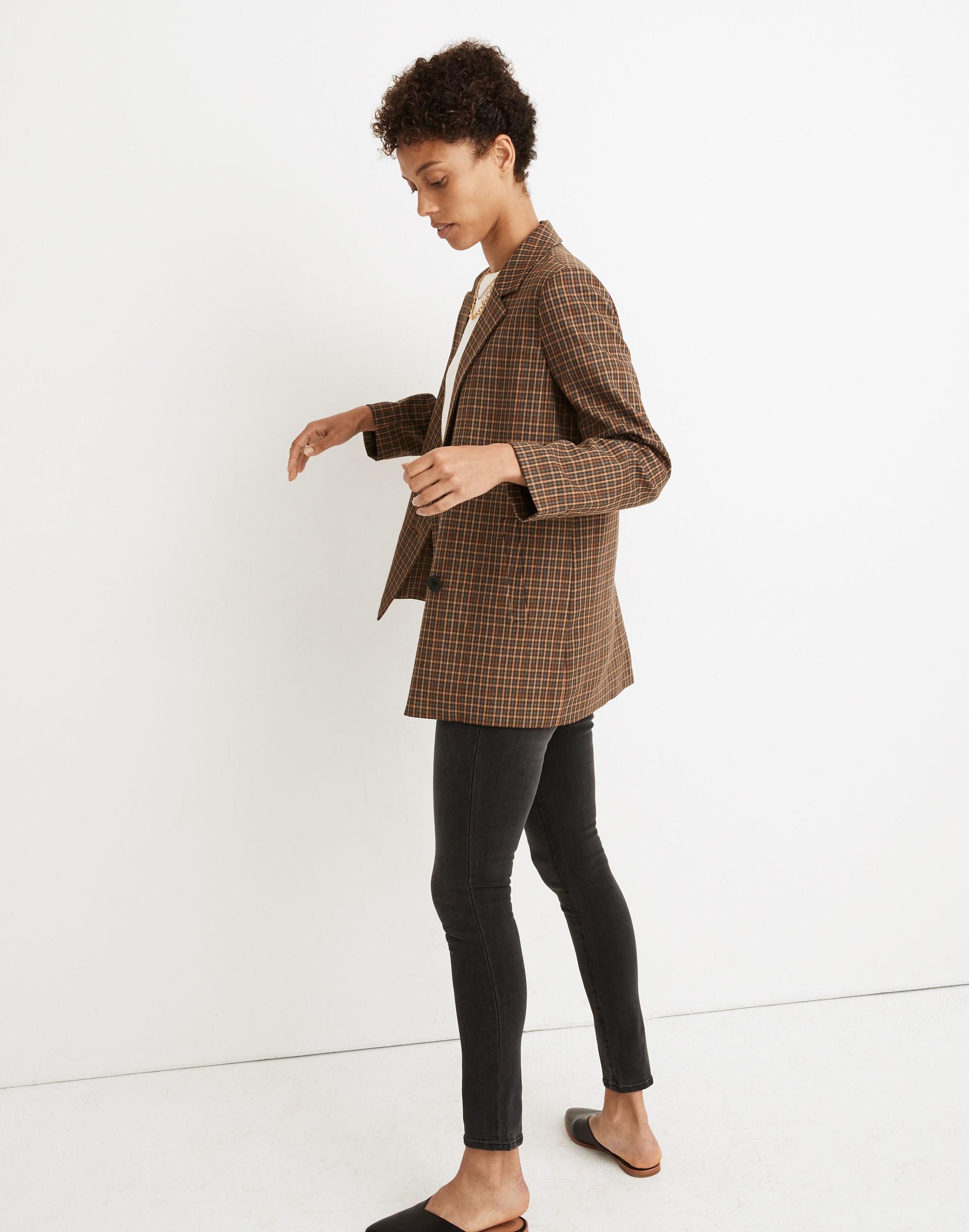 Caldwell Double-Breasted Blazer in Mandell Plaid