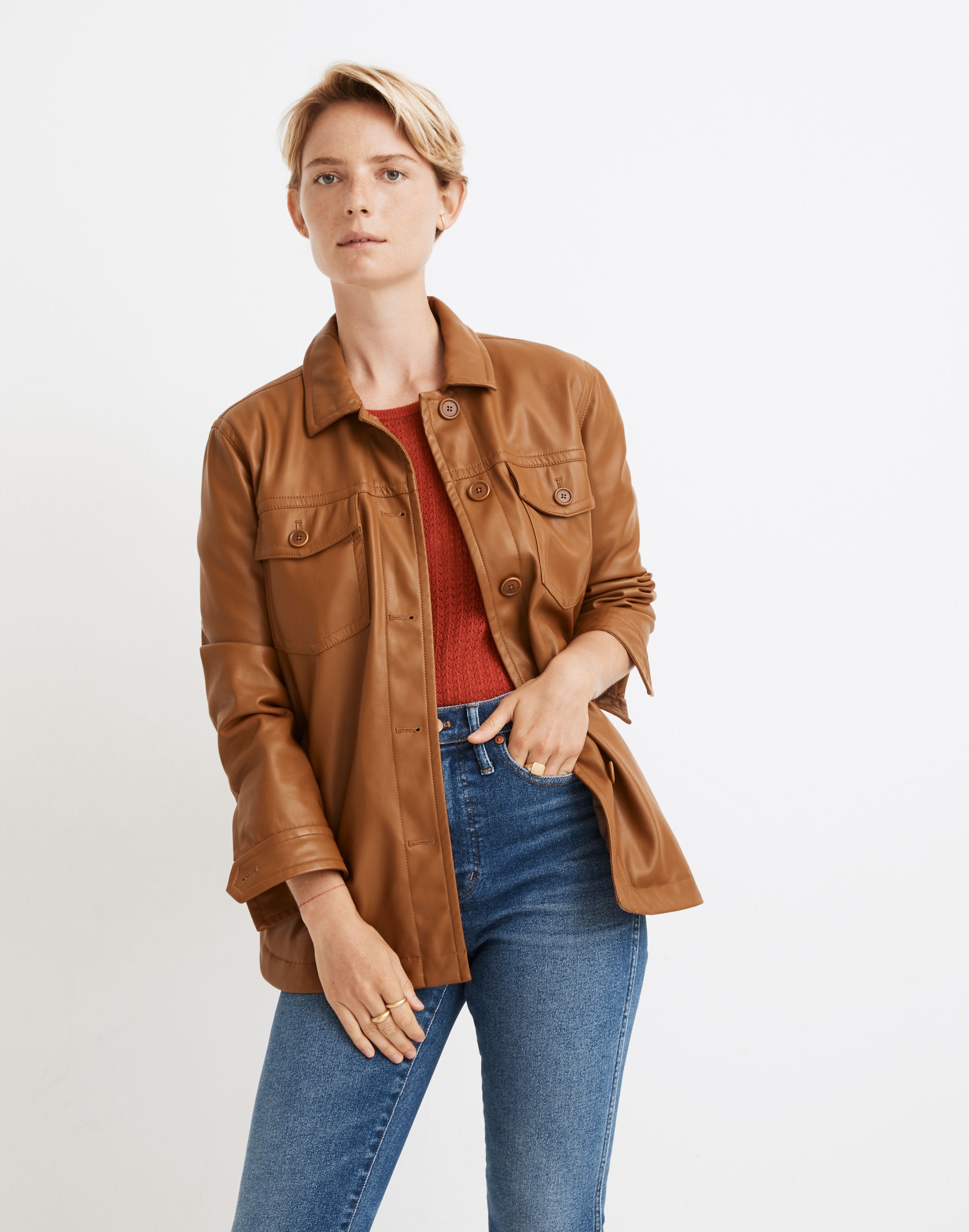 vegan leather chore jacket