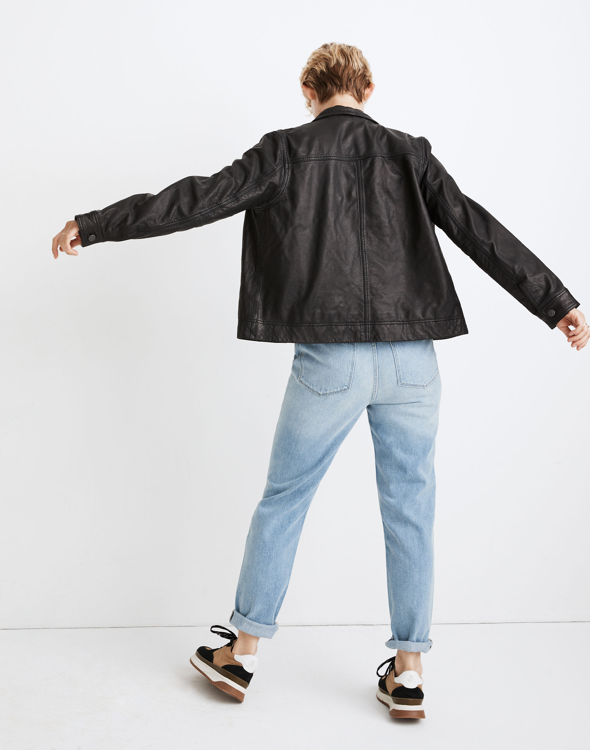 Washed Leather Chore Jacket