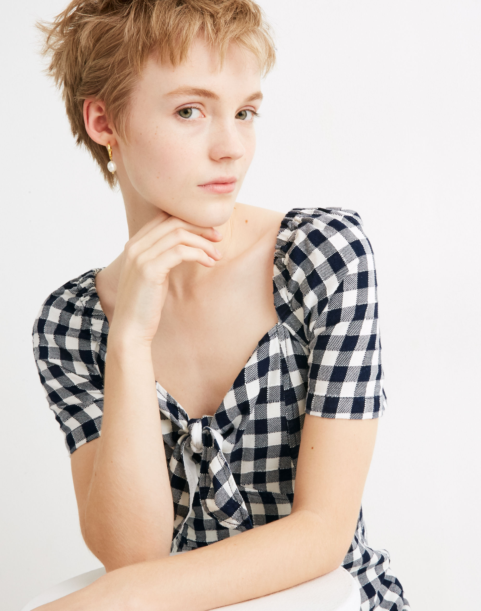 Pearl Drop Mini Hoop Earrings