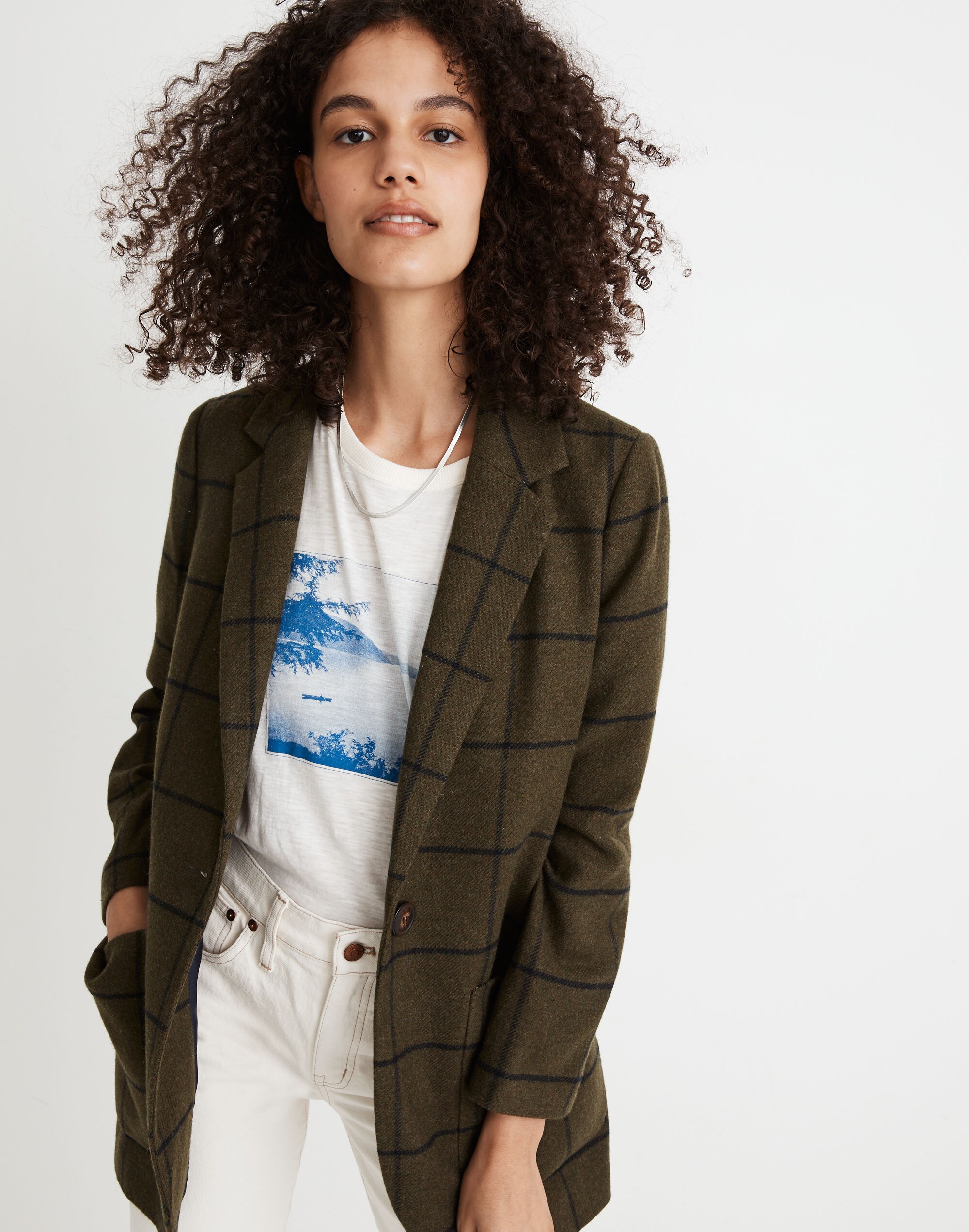 larsen blazer in windowpane