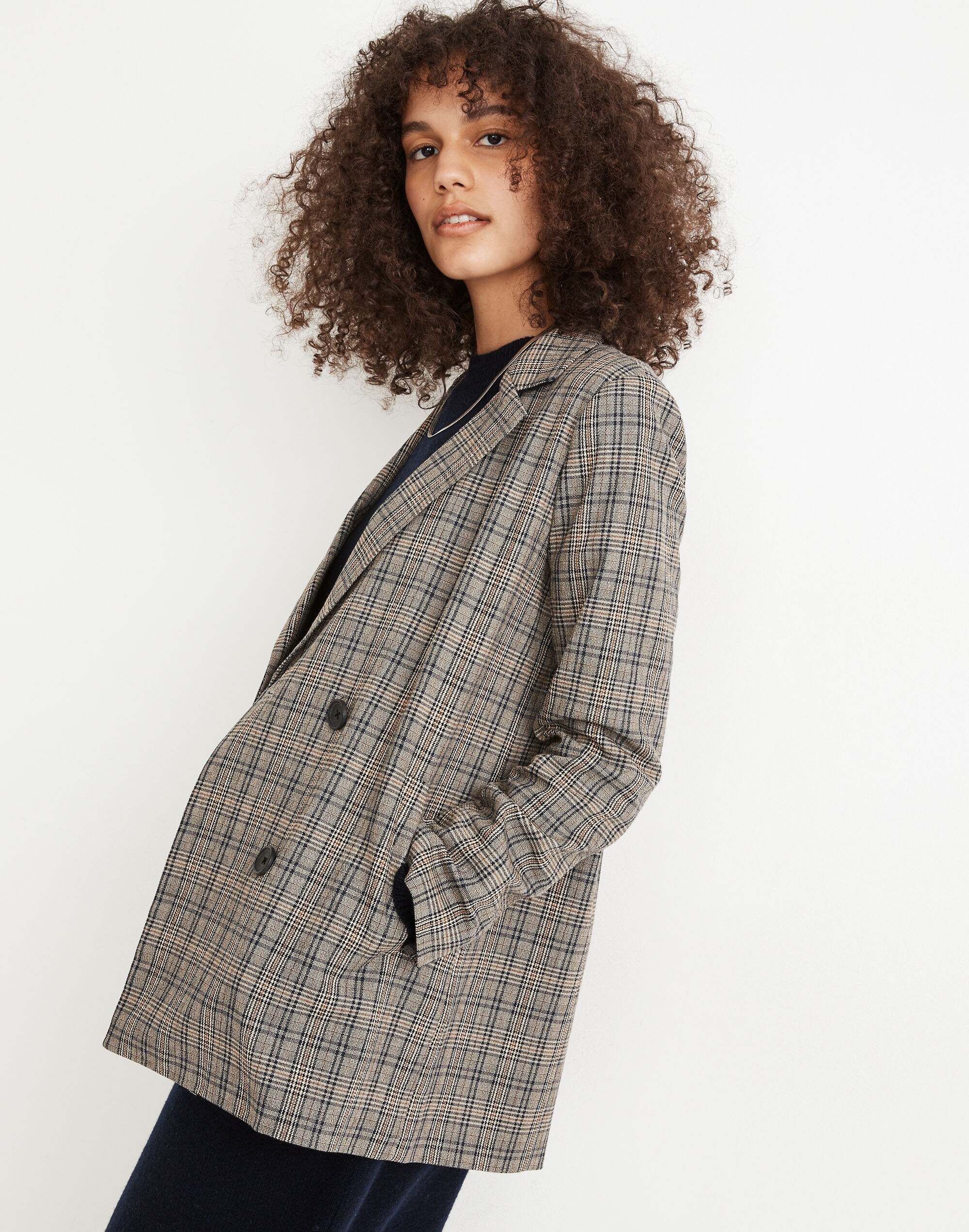 Caldwell Double-Breasted Blazer in Miltmore Plaid