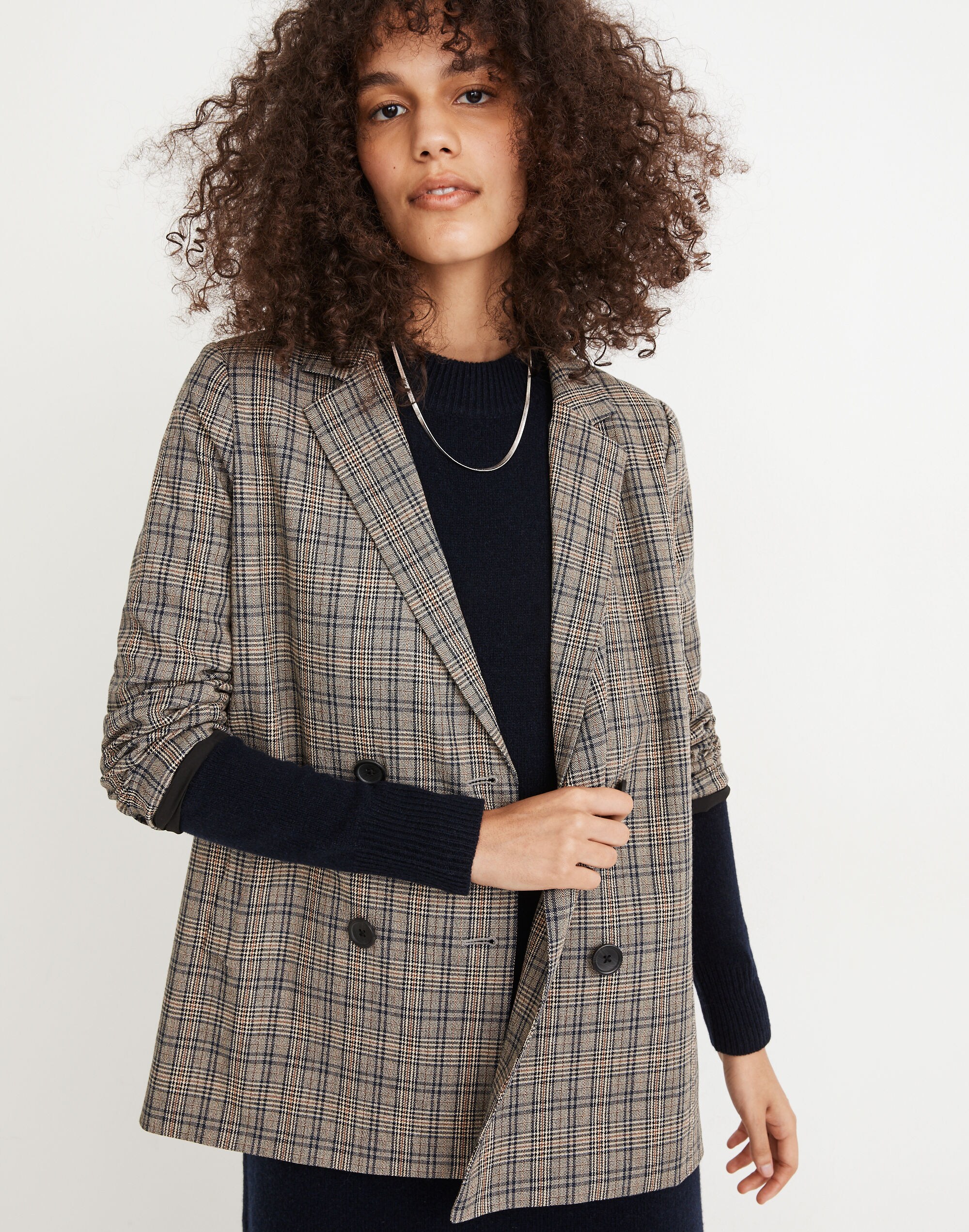 Caldwell Double-Breasted Blazer in Miltmore Plaid