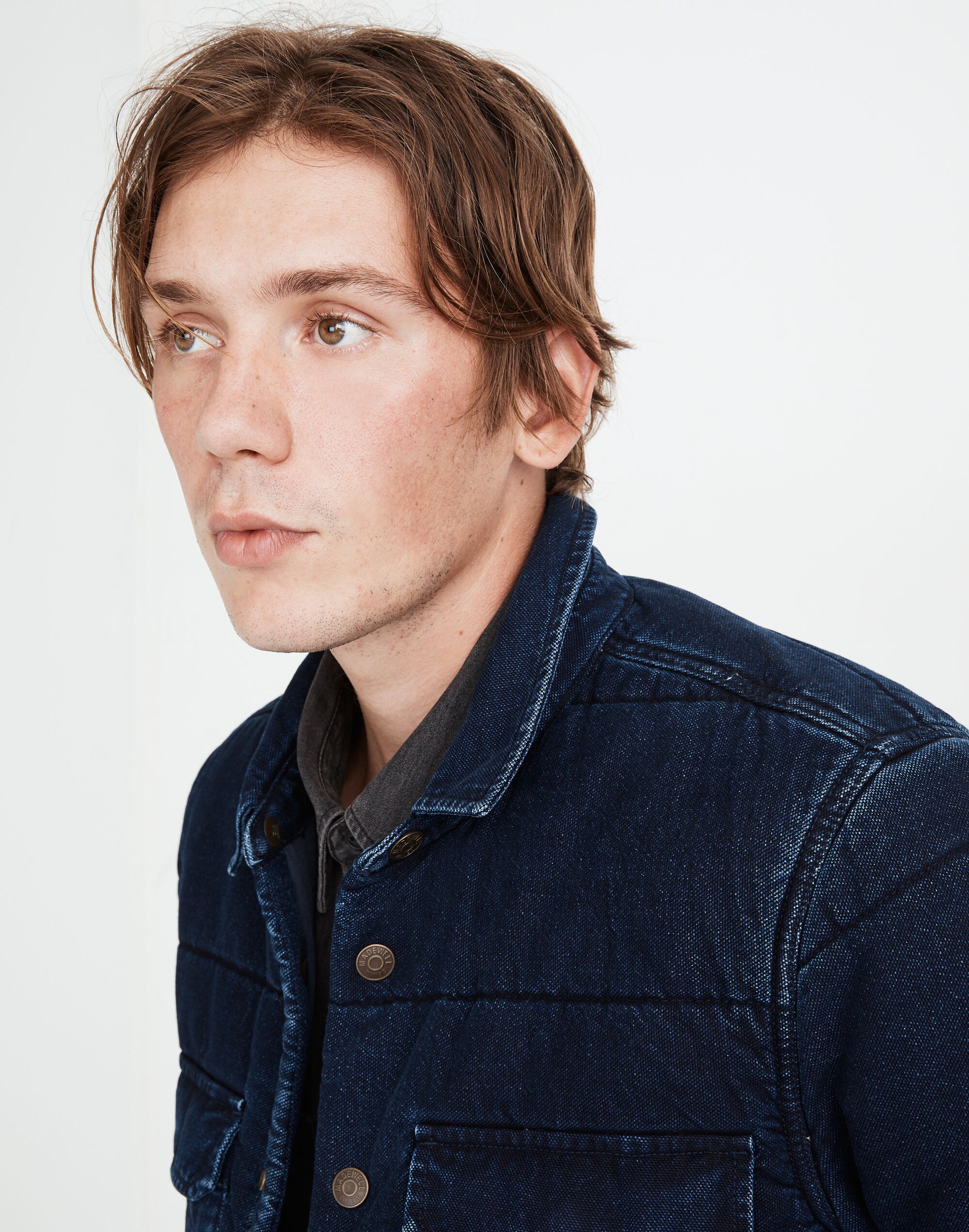 Quilted Indigo Shirt Jacket