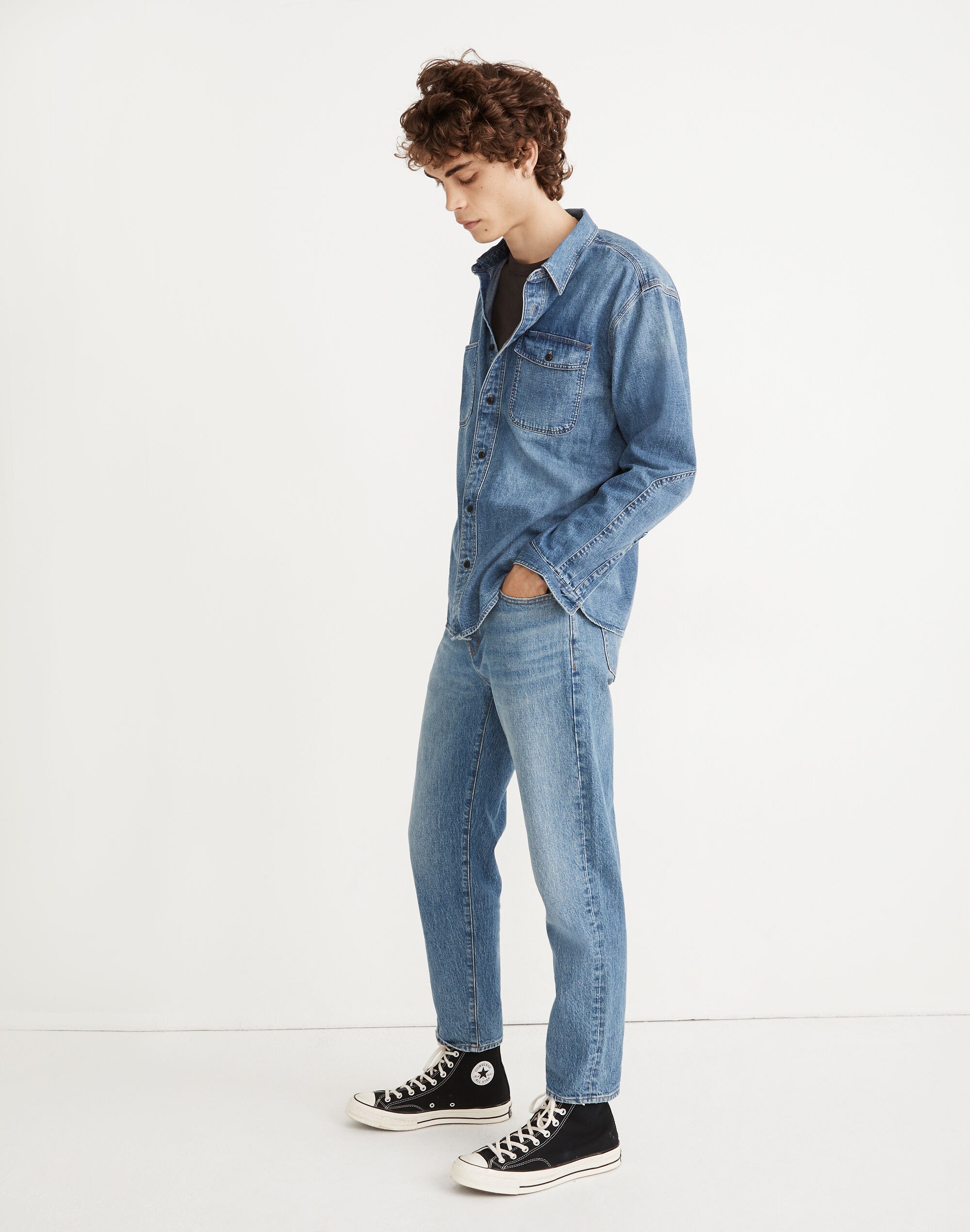 Denim Work Shirt in Dark Indigo Wash