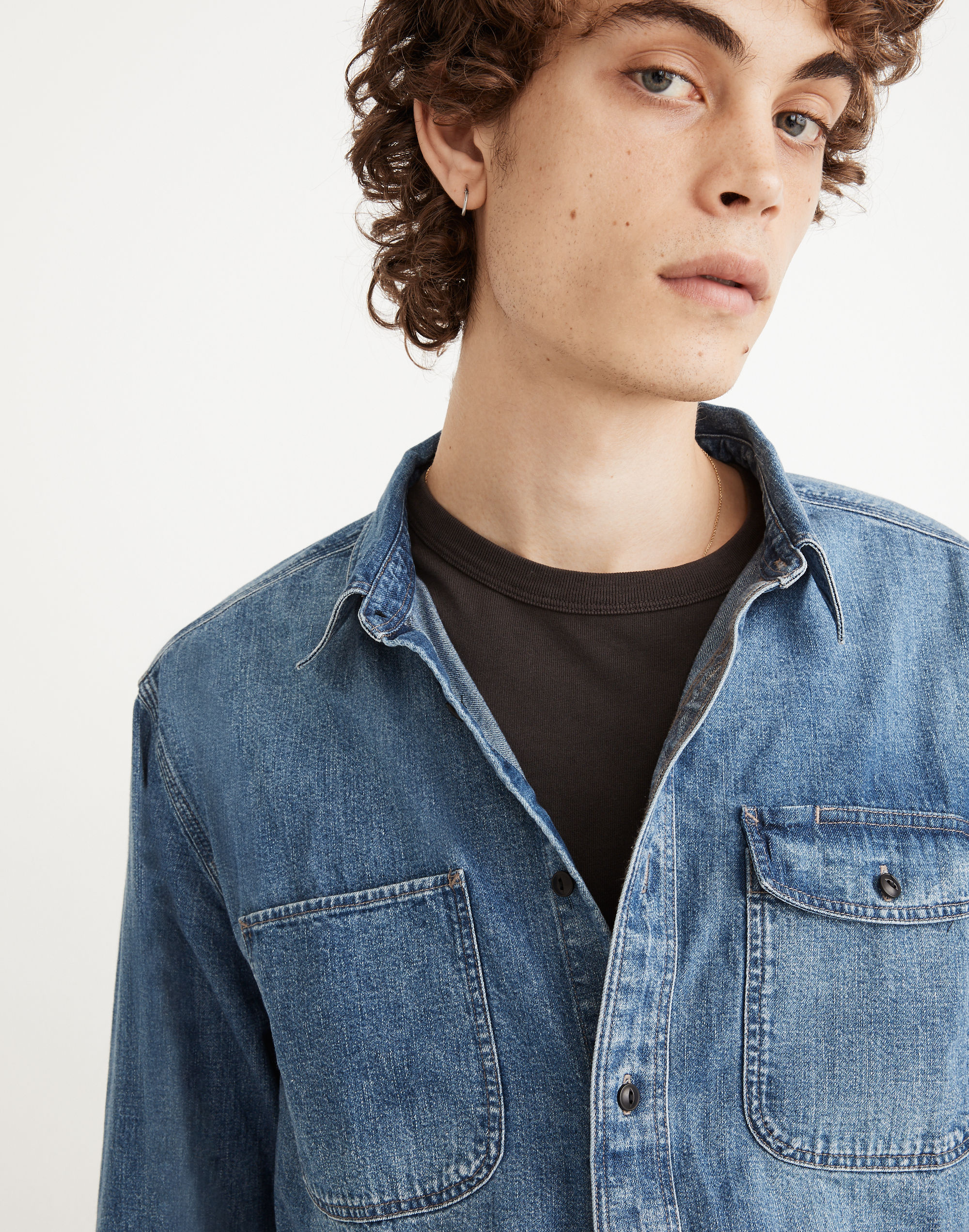 Denim Work Shirt in Dark Indigo Wash