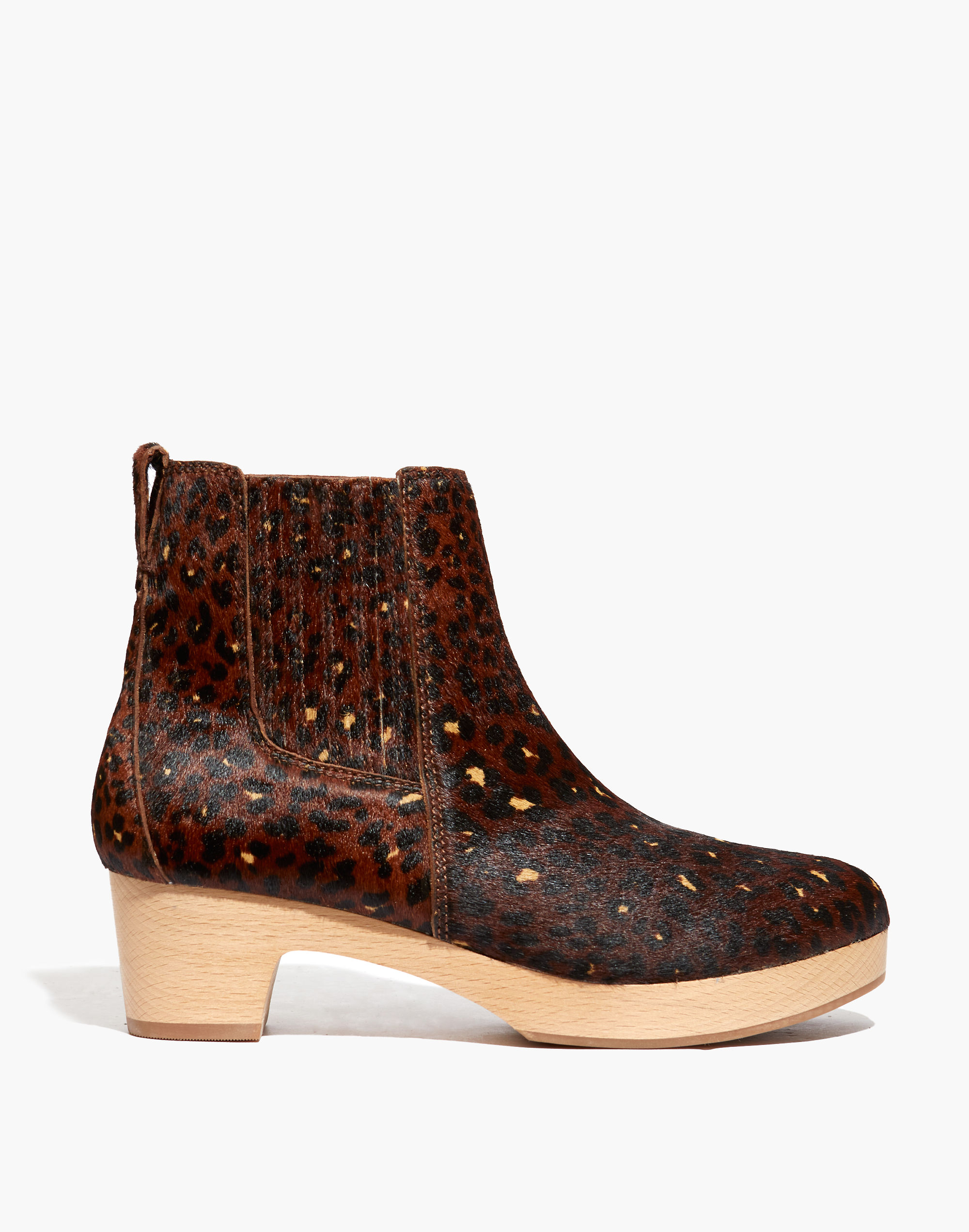 The Clog Boot in Painted Leopard Calf Hair