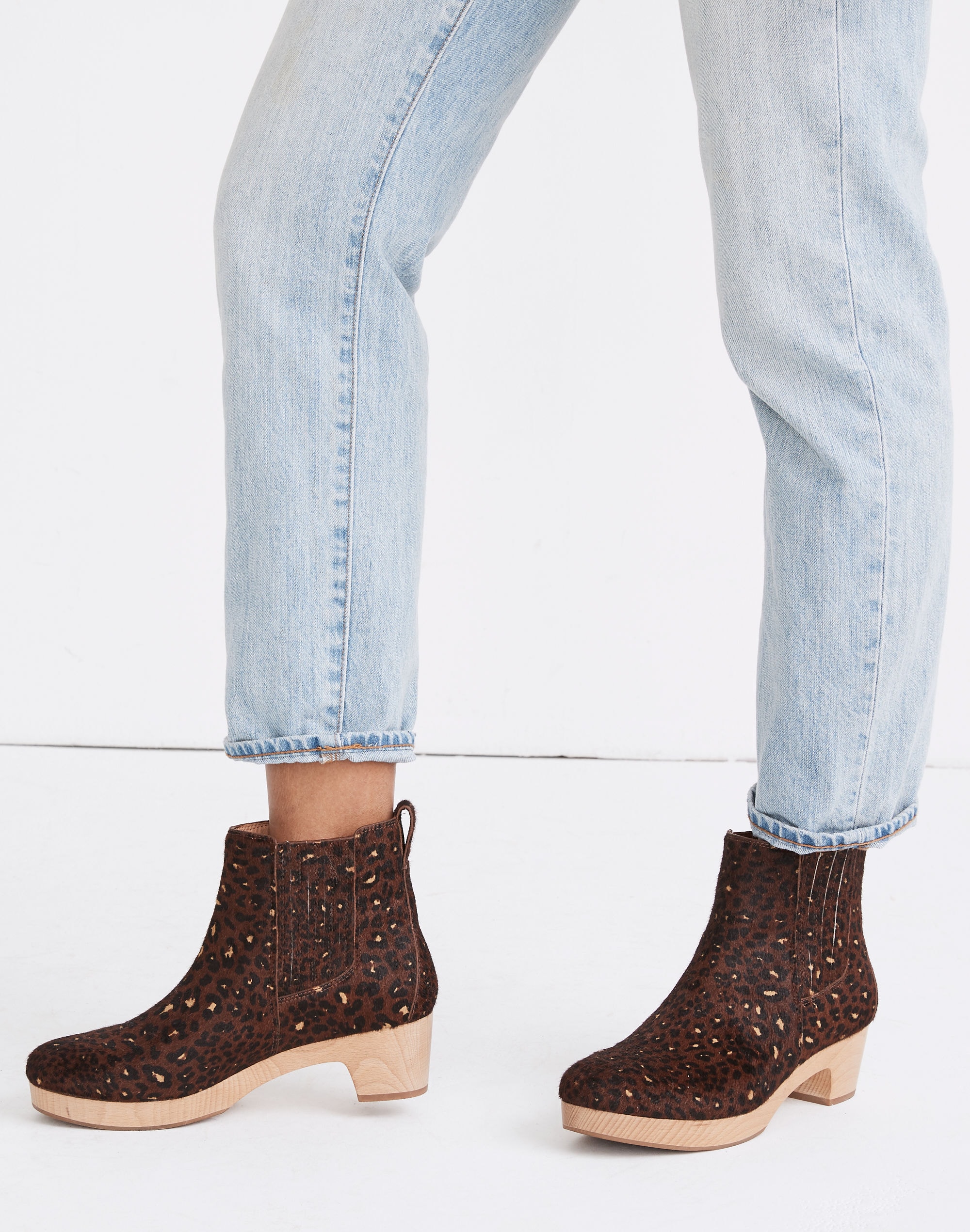 The Clog Boot in Painted Leopard Calf Hair