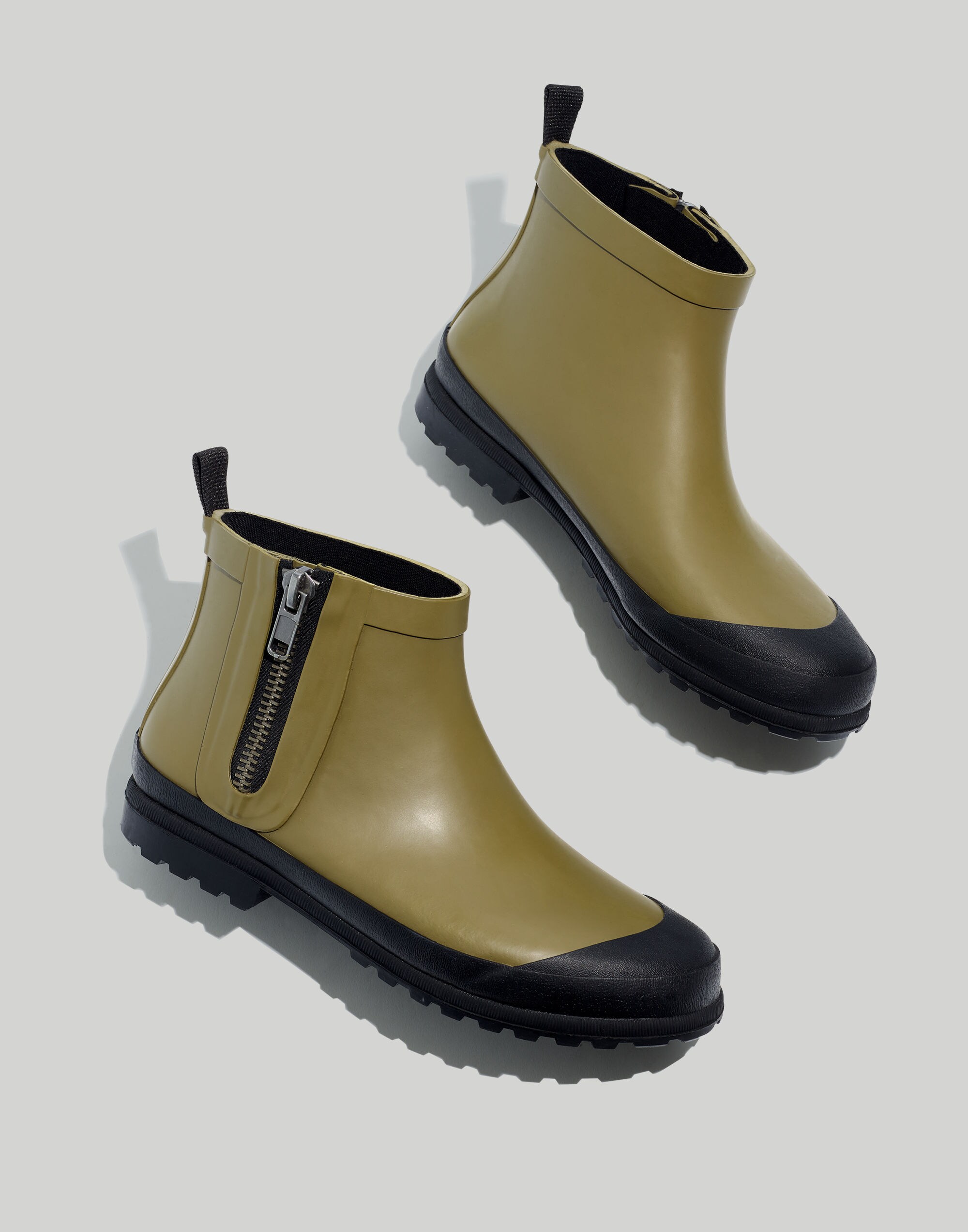 The Zip-Up Lugsole Rain Boot