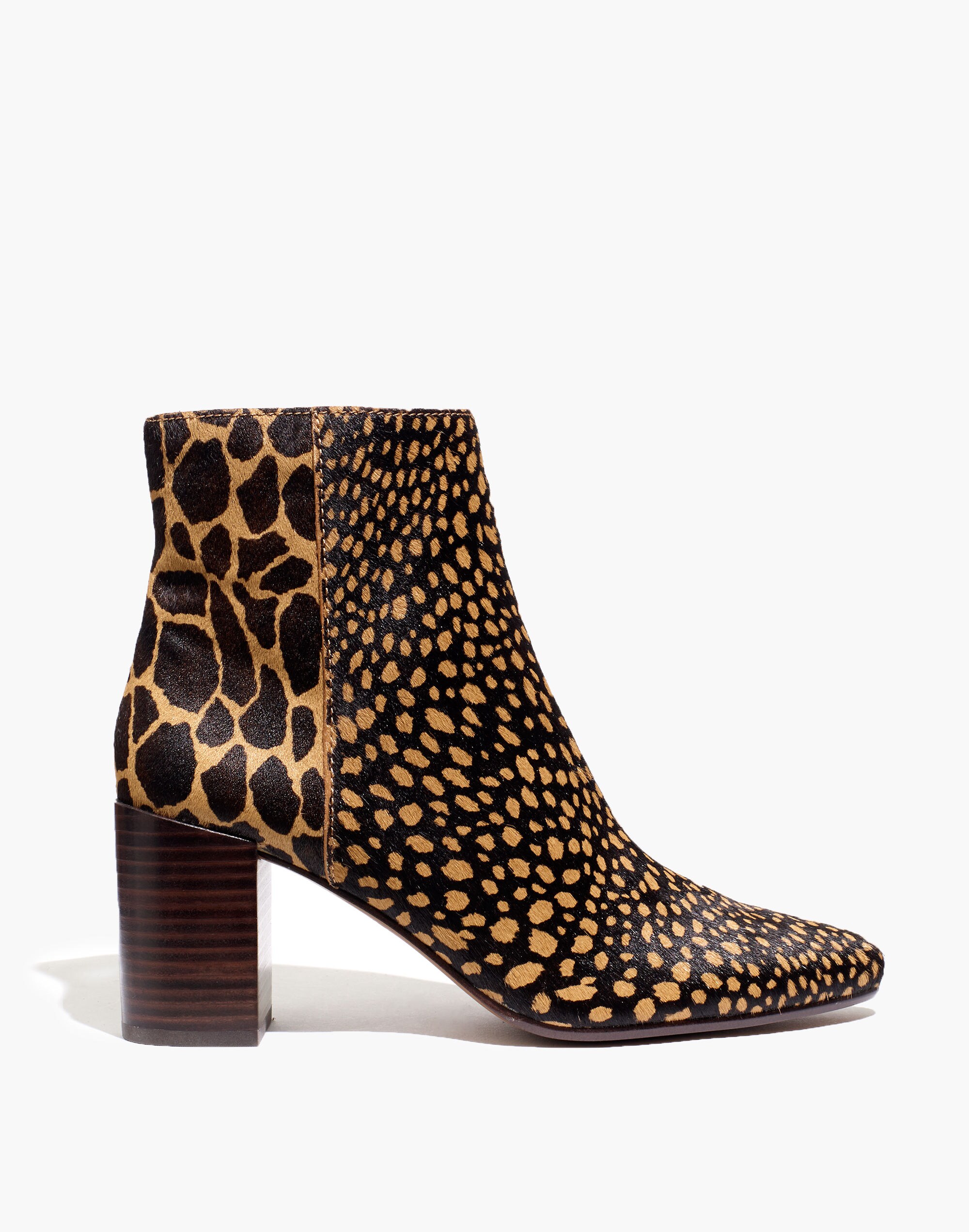 The Fiona Boot in Spot Mix Calf Hair