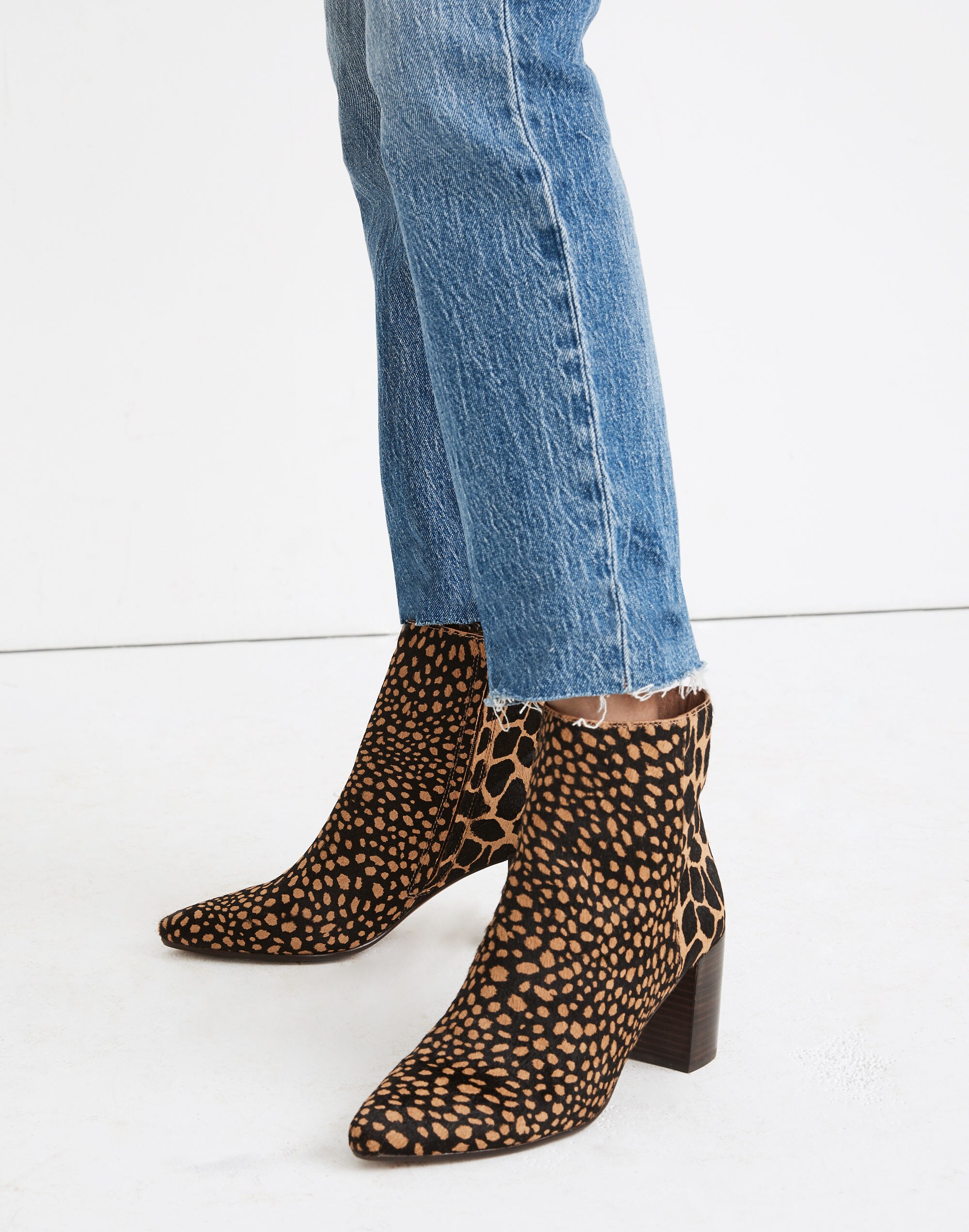 The Fiona Boot in Spot Mix Calf Hair