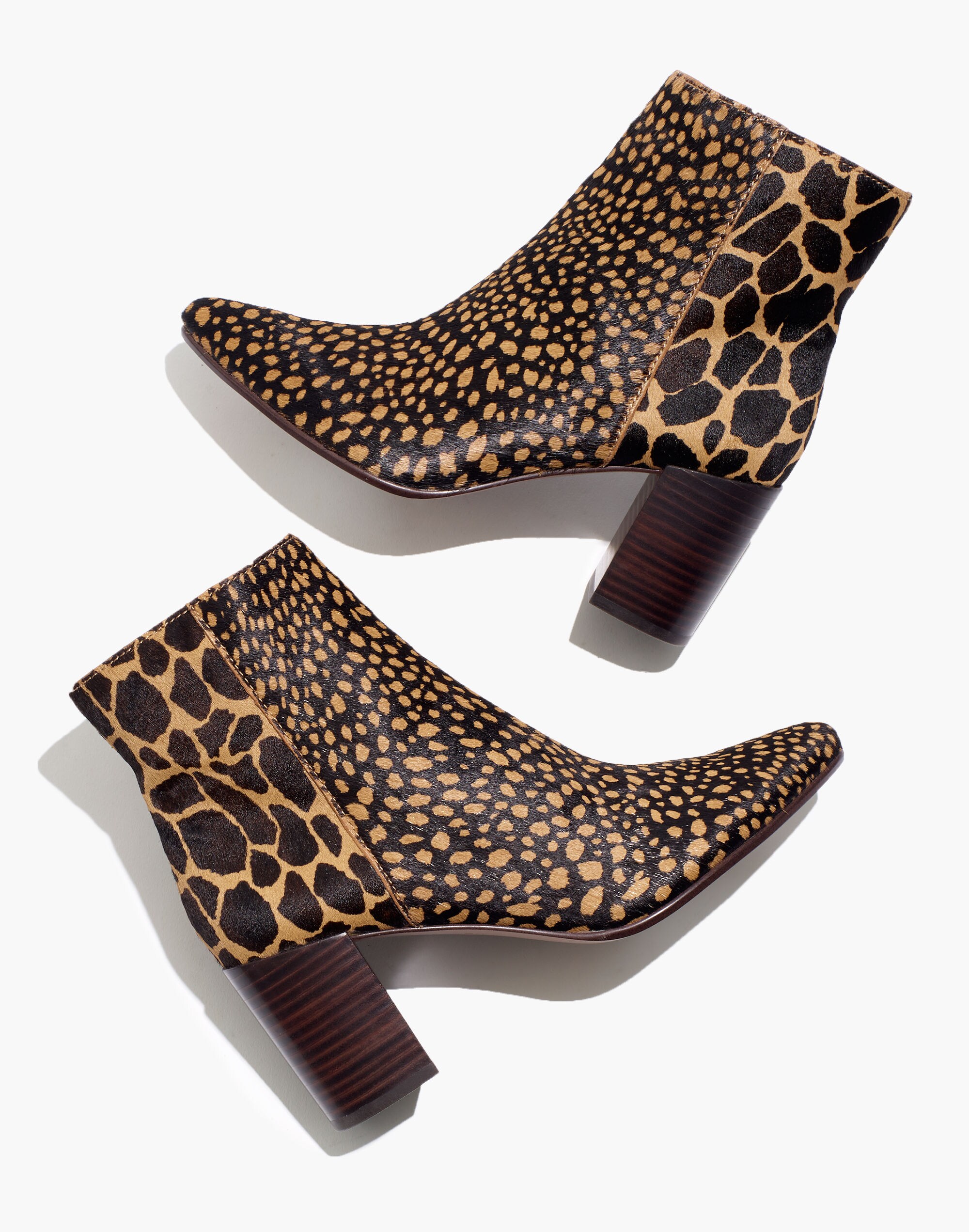 The Fiona Boot in Spot Mix Calf Hair