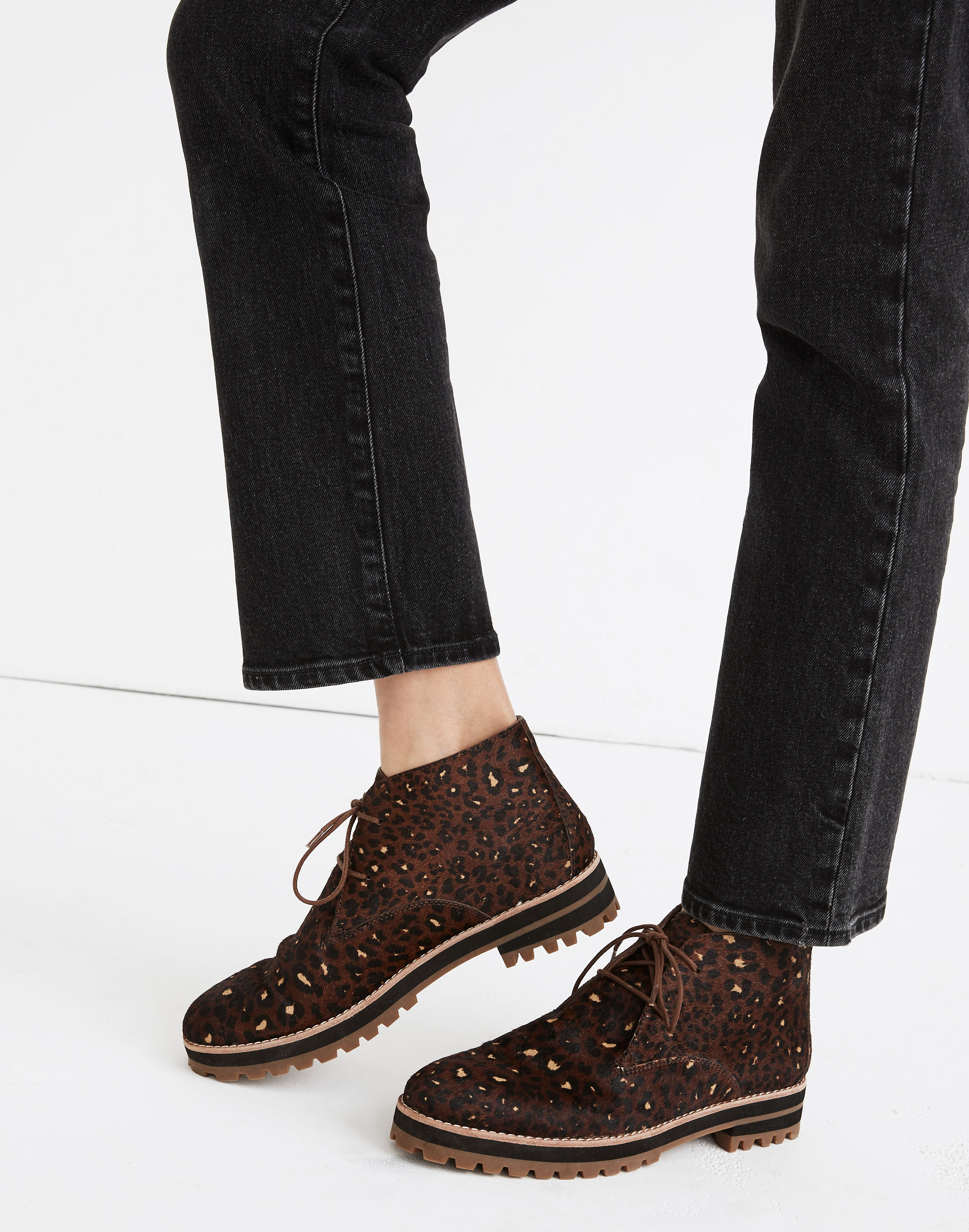 The Wren Boot in Painted Leopard Calf Hair