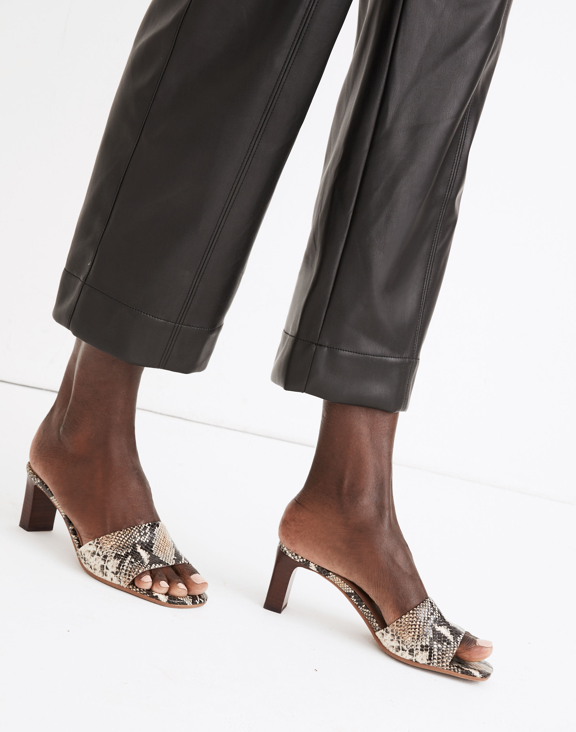 The Monica Mule in Snake Embossed Leather