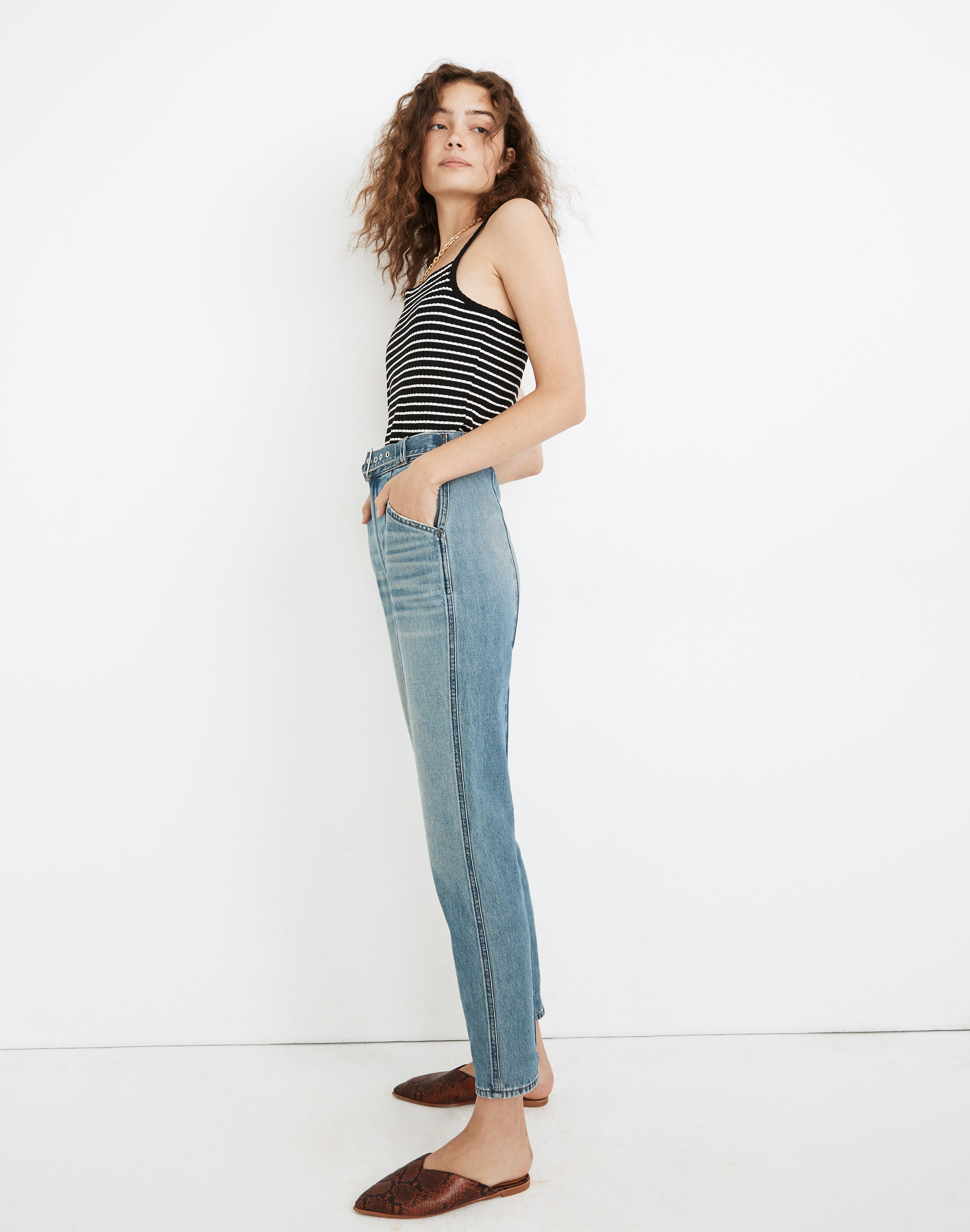 High-Rise Tapered Jeans