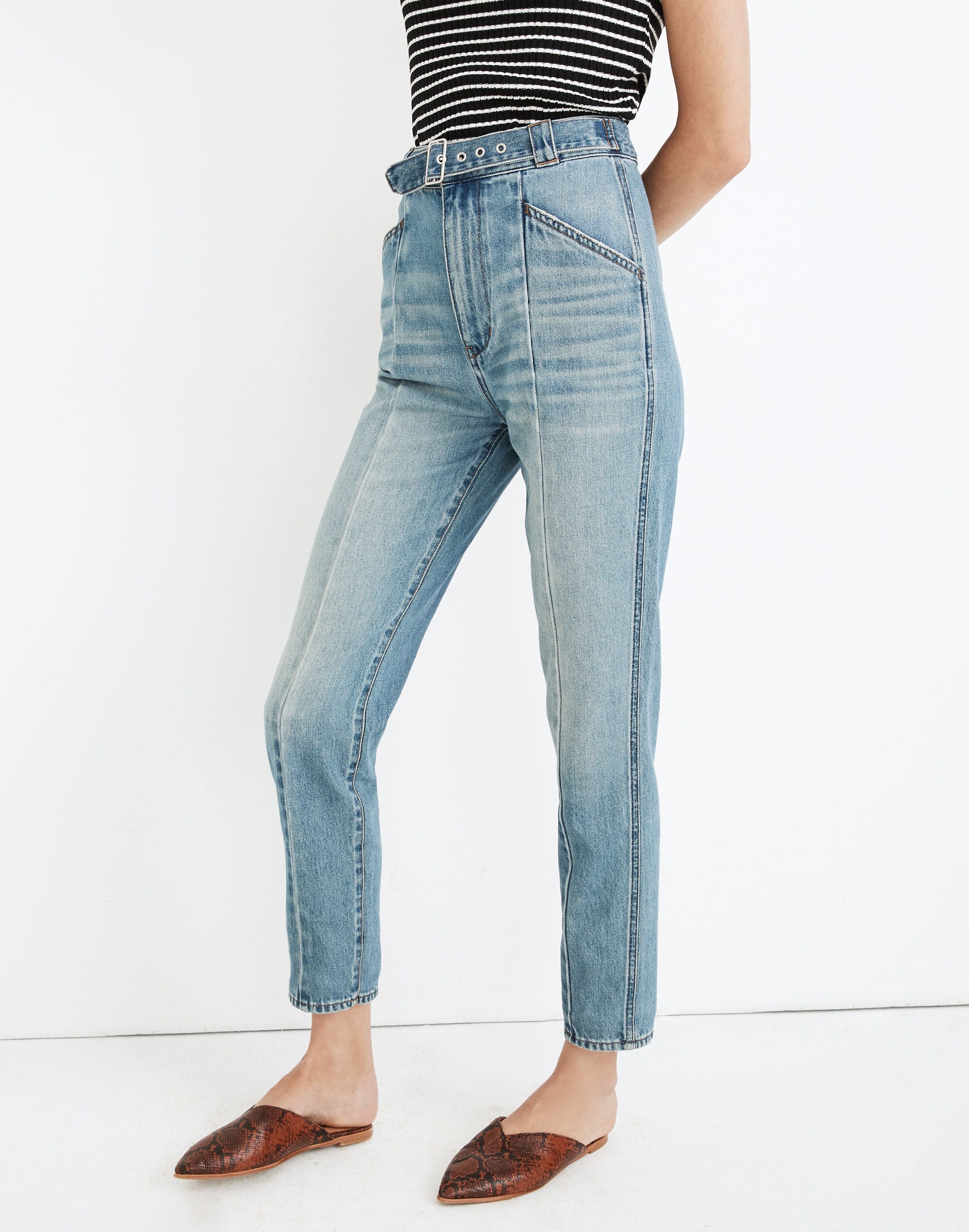 High-Rise Tapered Jeans