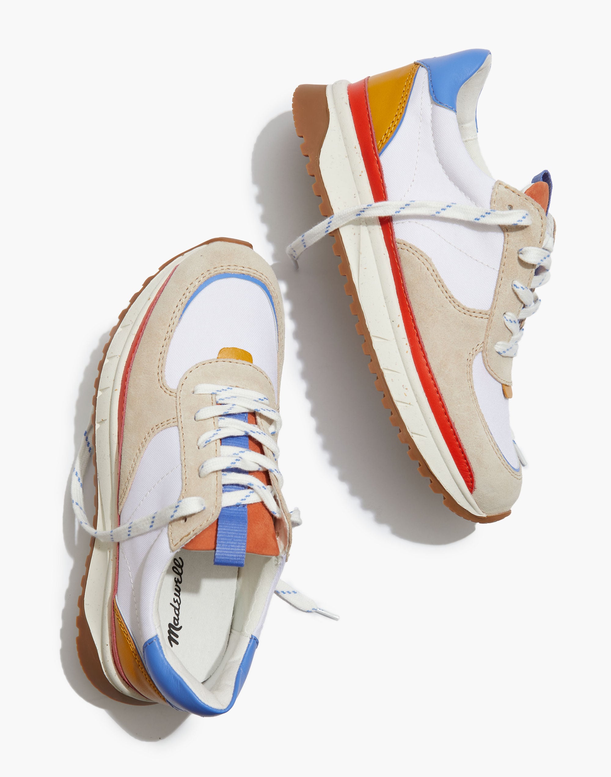 Kickoff Trainer Sneakers in Recycled Nylon, Suede and Leather