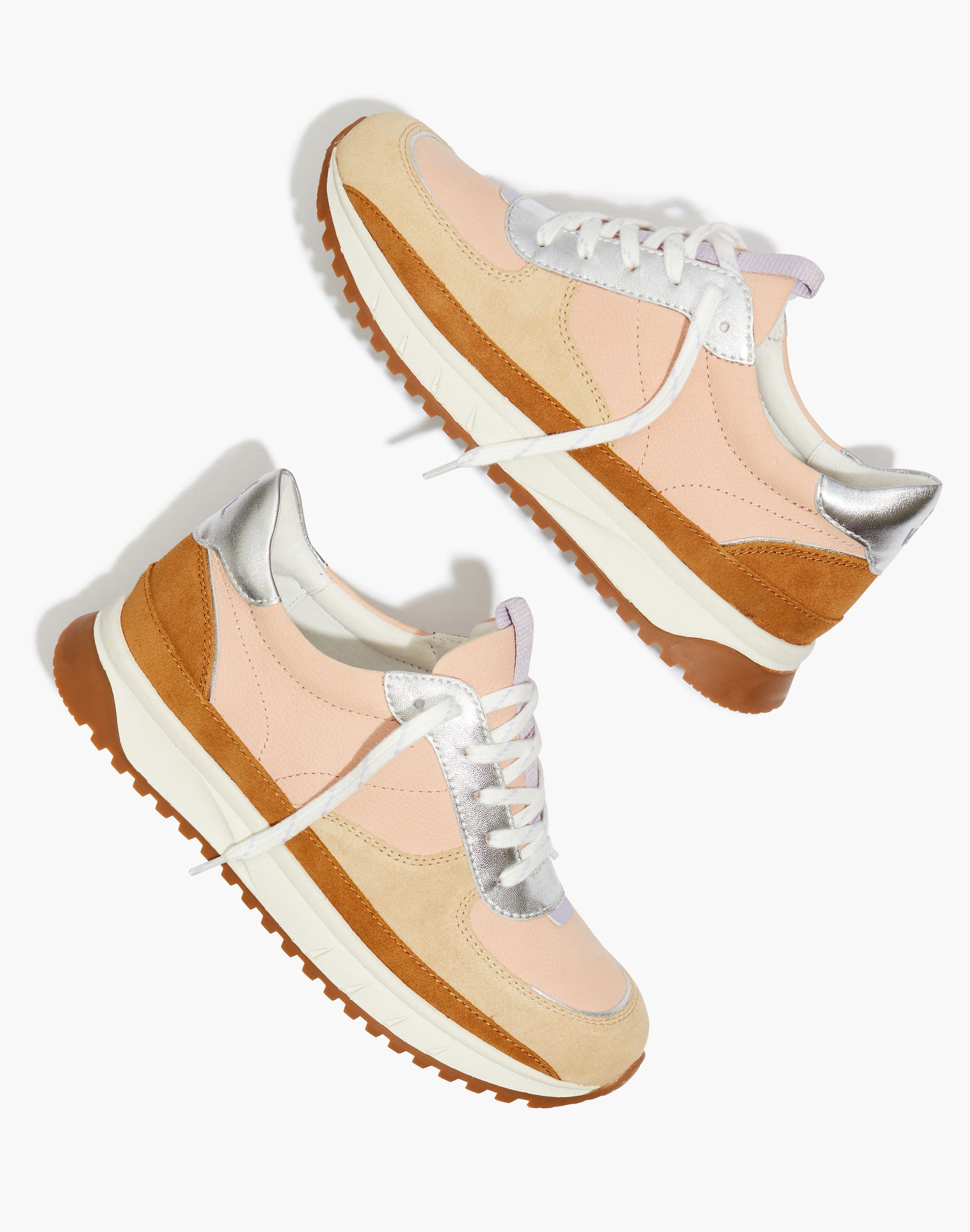 Kickoff Trainer Sneakers in Nubuck, Suede and Metallic Leather