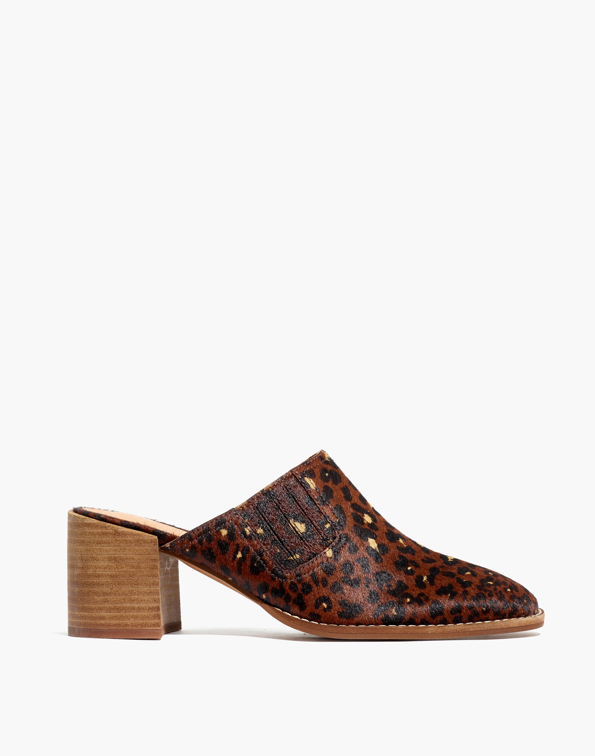 The Carey Mule in Painted Leopard Calf Hair