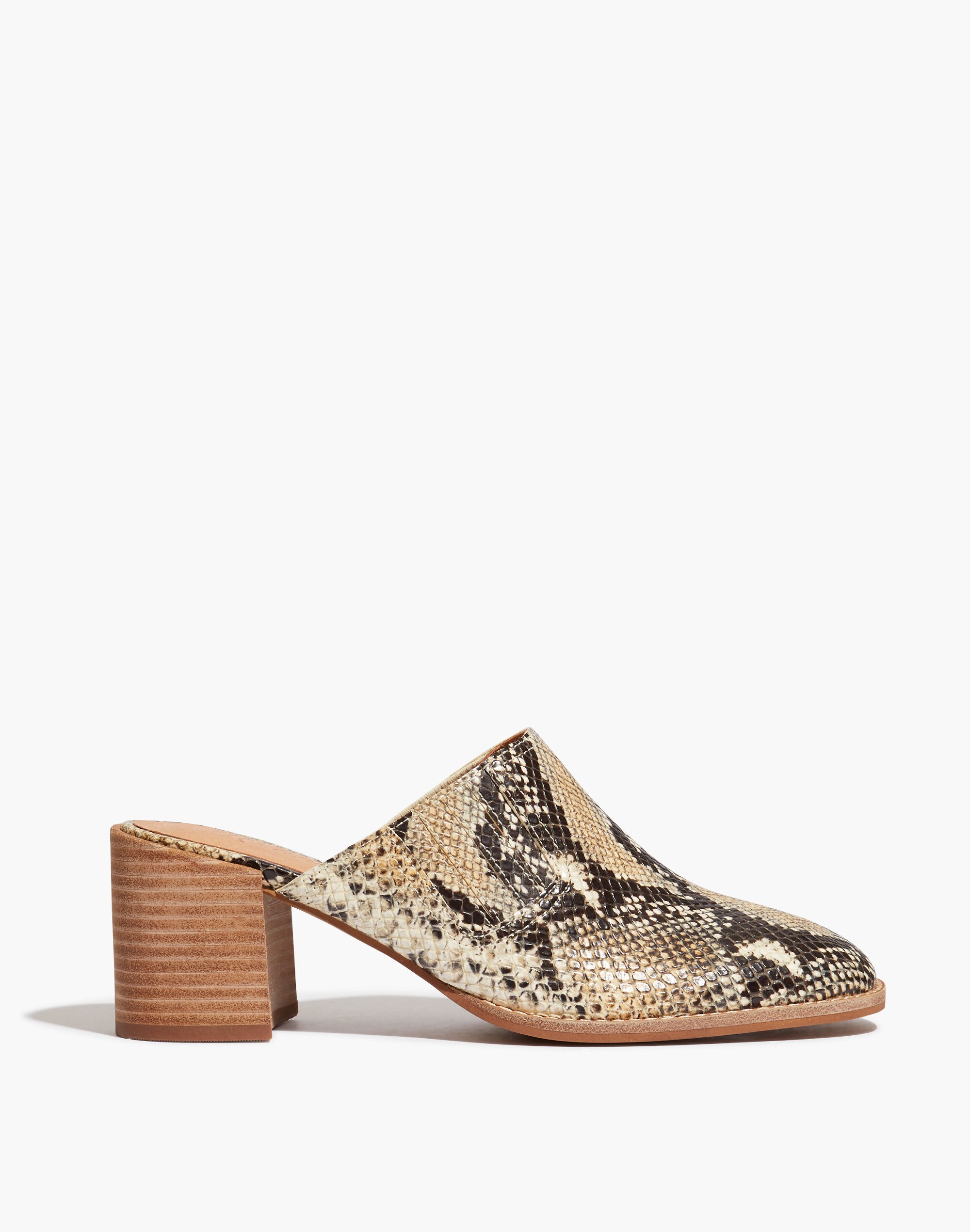 The Carey Mule in Snake Embossed Leather